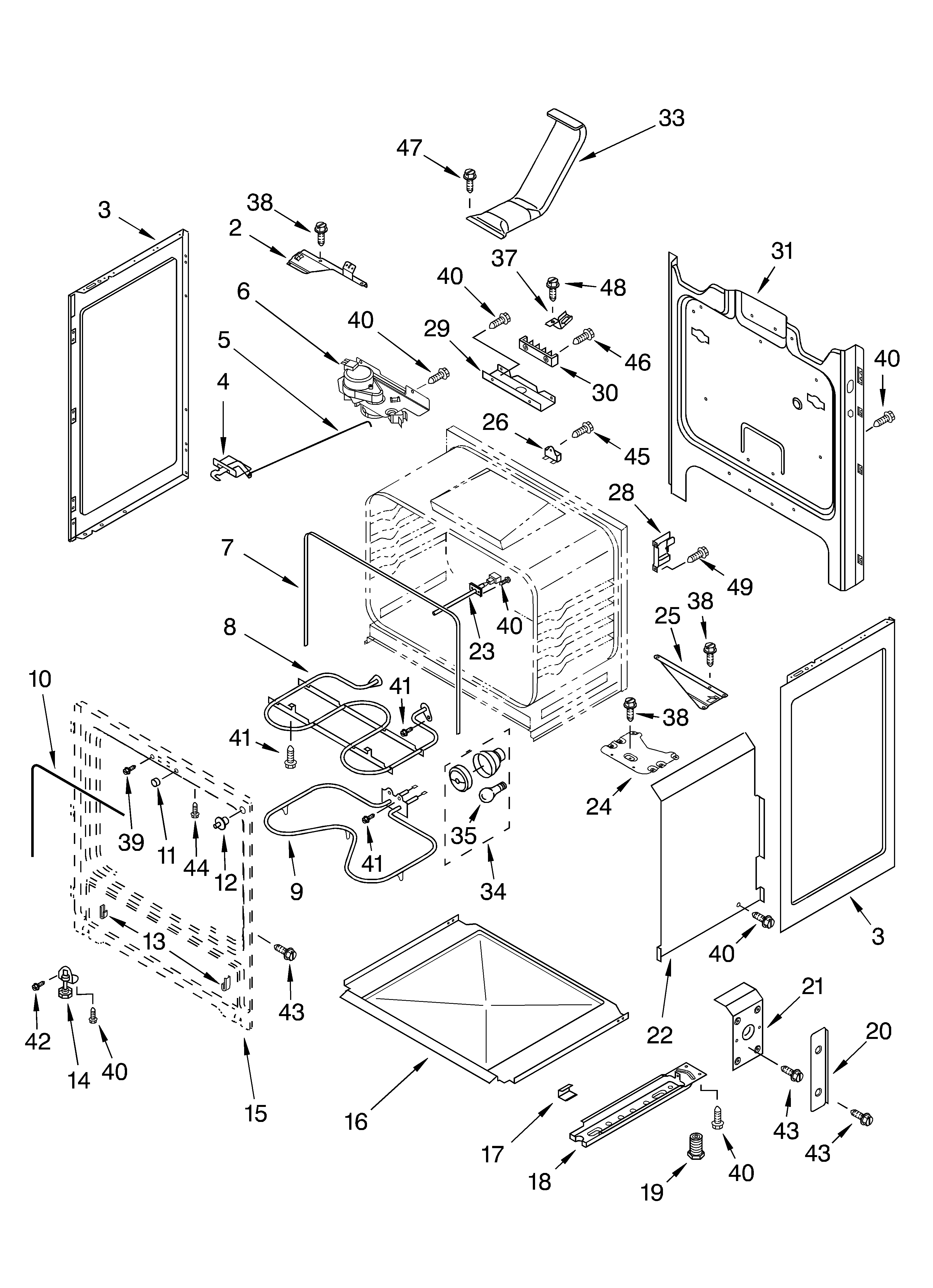 Whirlpool GR465LXLS0 chassis parts diagram