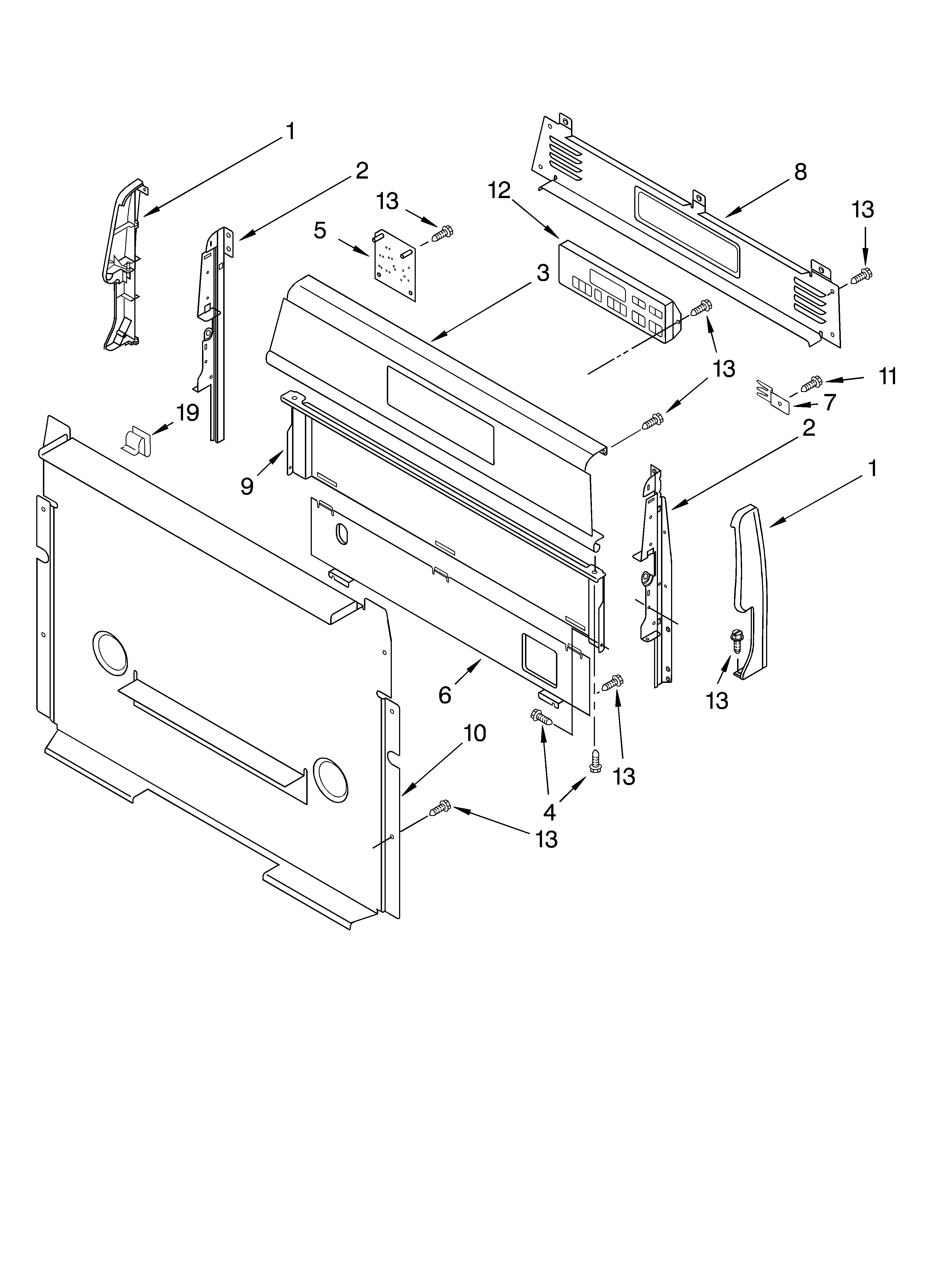 Whirlpool GS445LELS0 control panel parts diagram