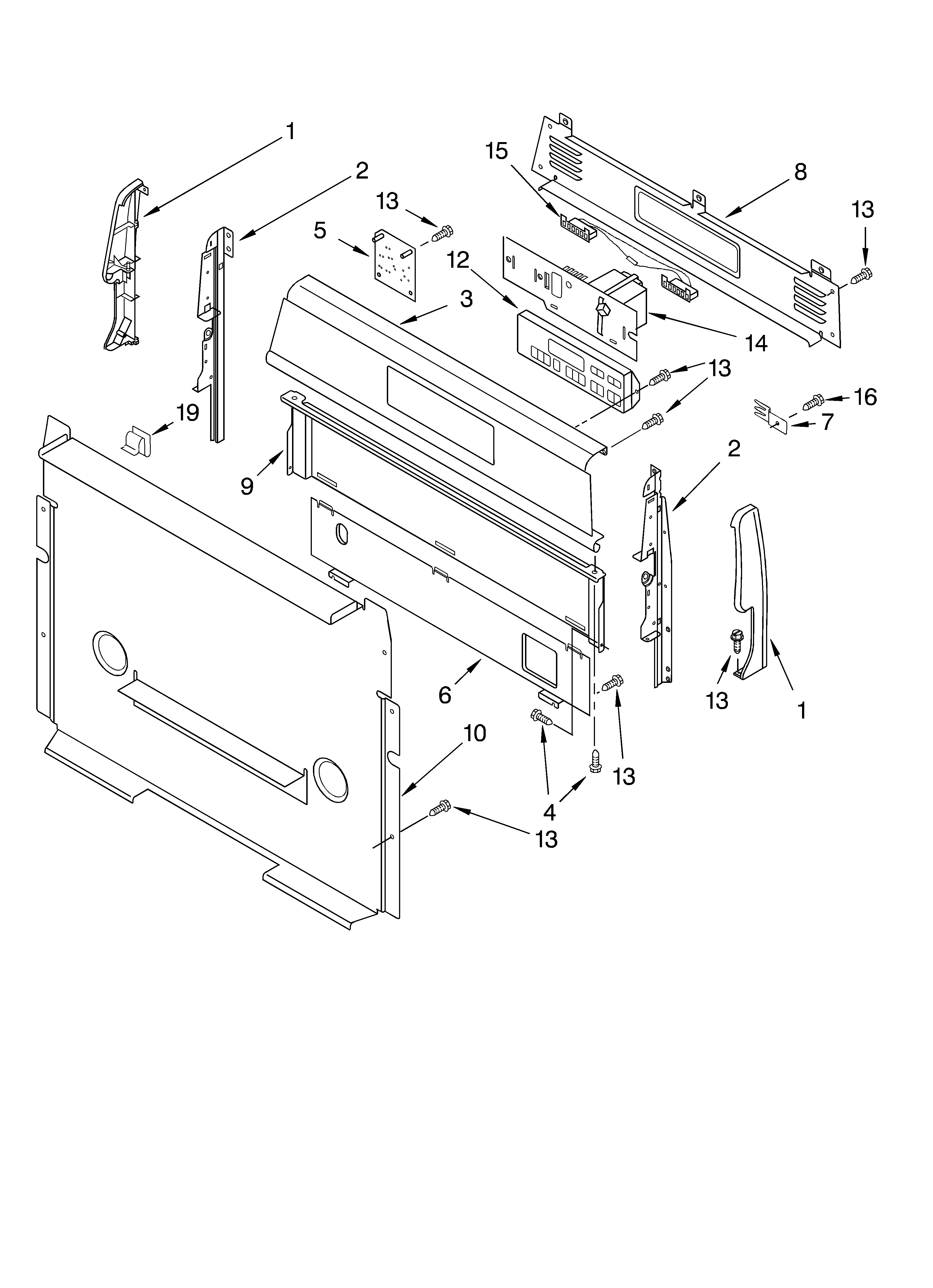 Whirlpool GS460LELT0 control panel parts diagram