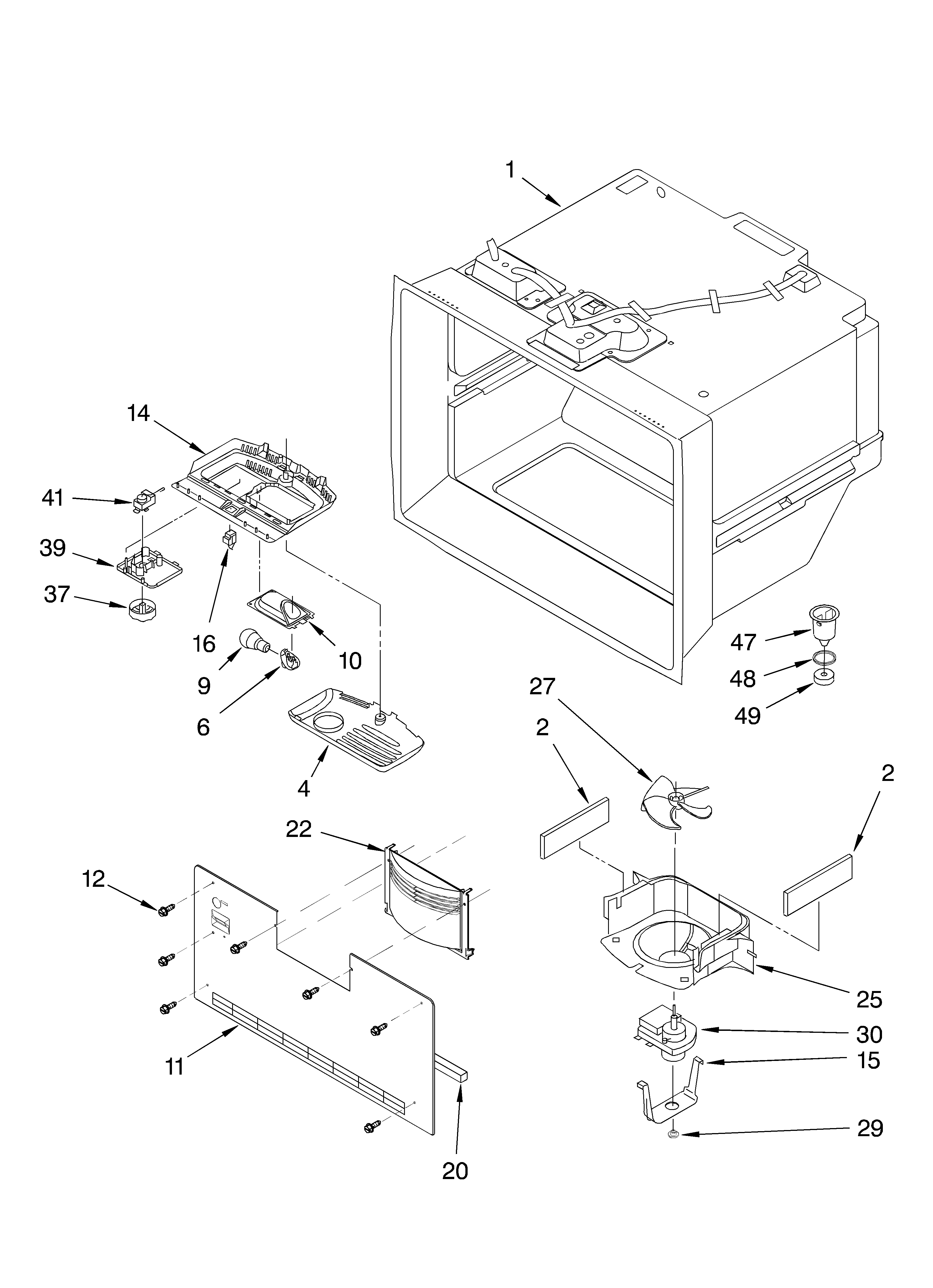KitchenAid KBRA20ELBT00 freezer liner parts diagram