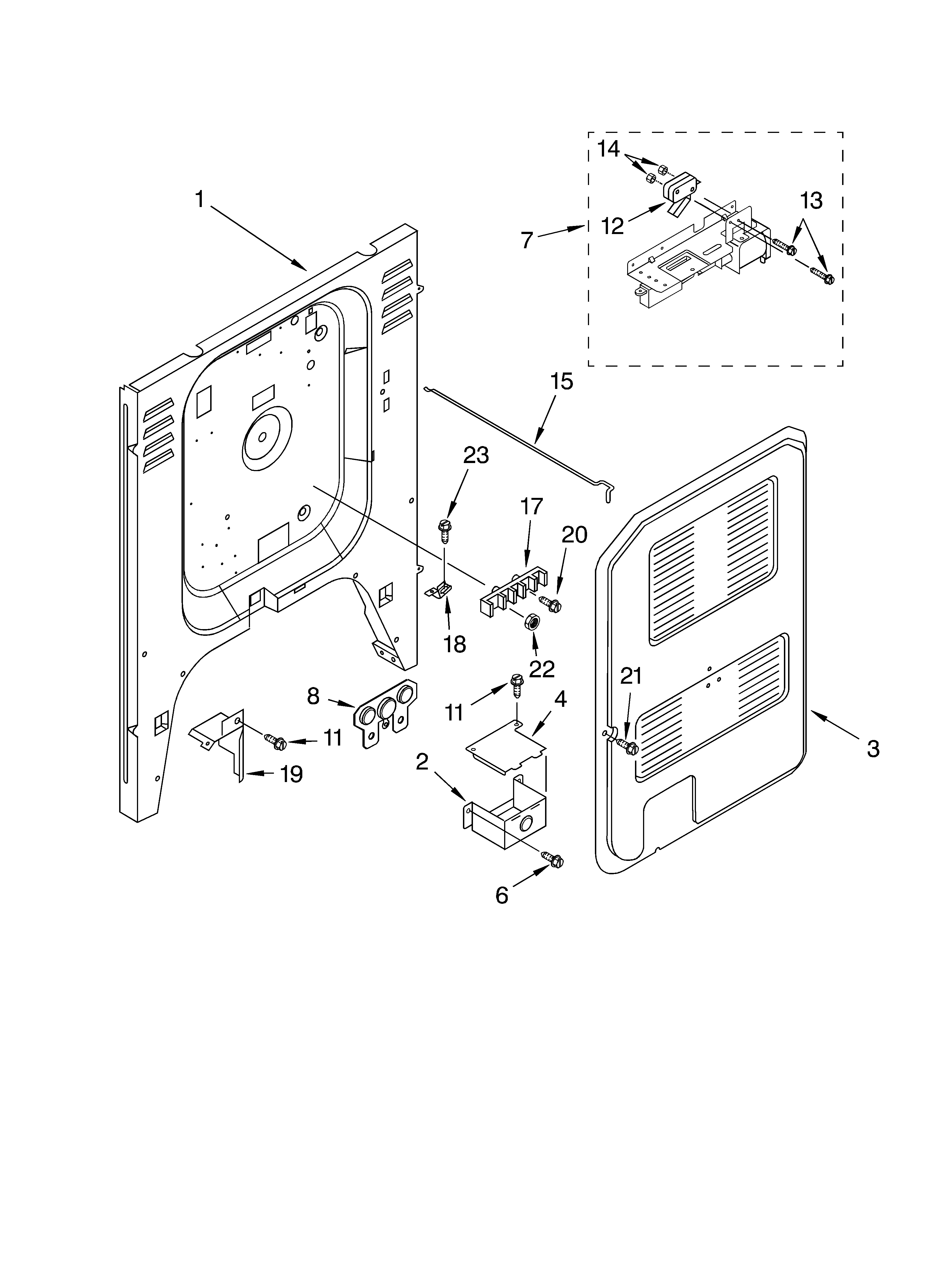 KitchenAid KERC608LSS0 rear chassis parts diagram