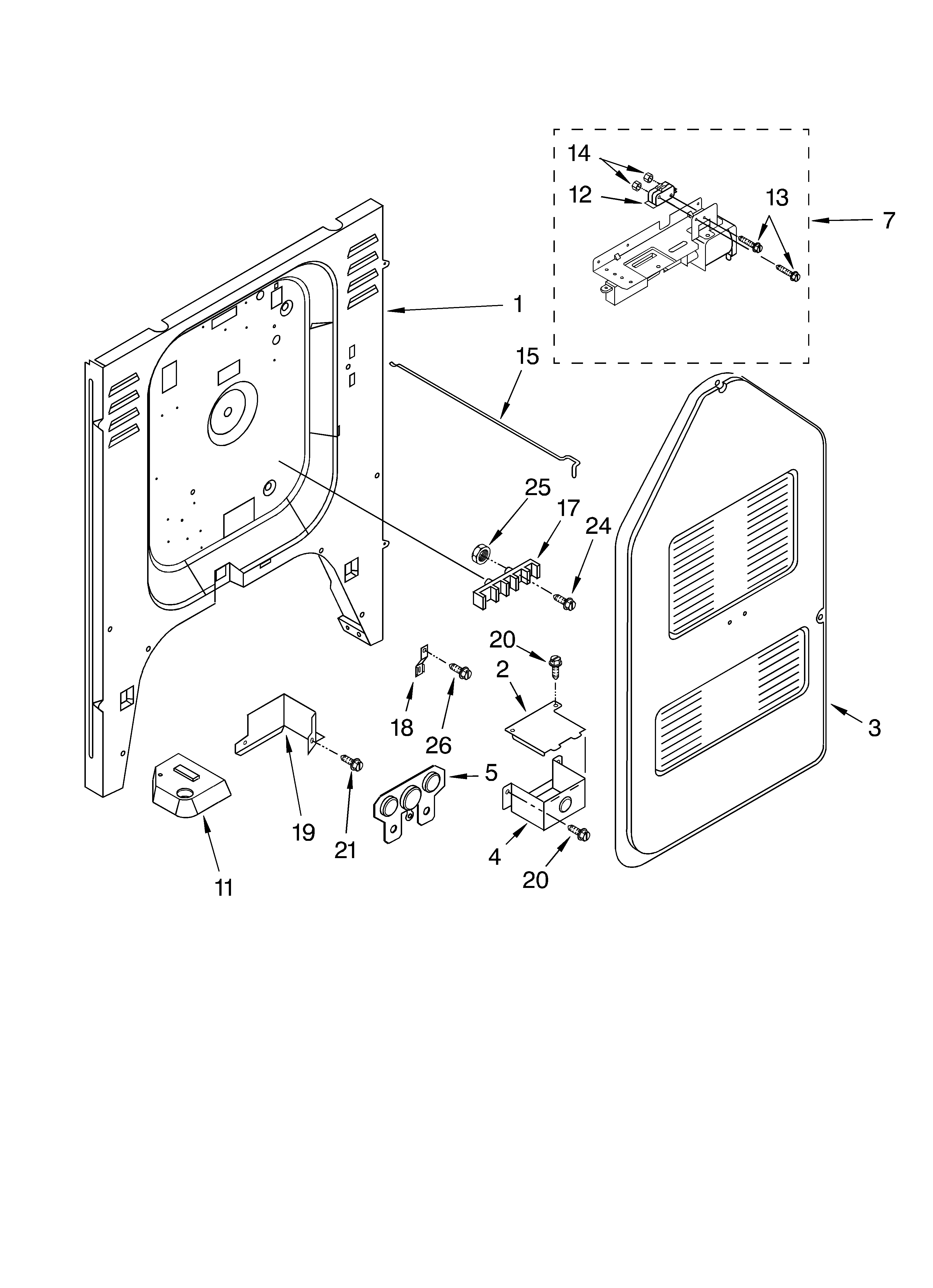 KitchenAid KESC308LSS0 rear chassis parts diagram