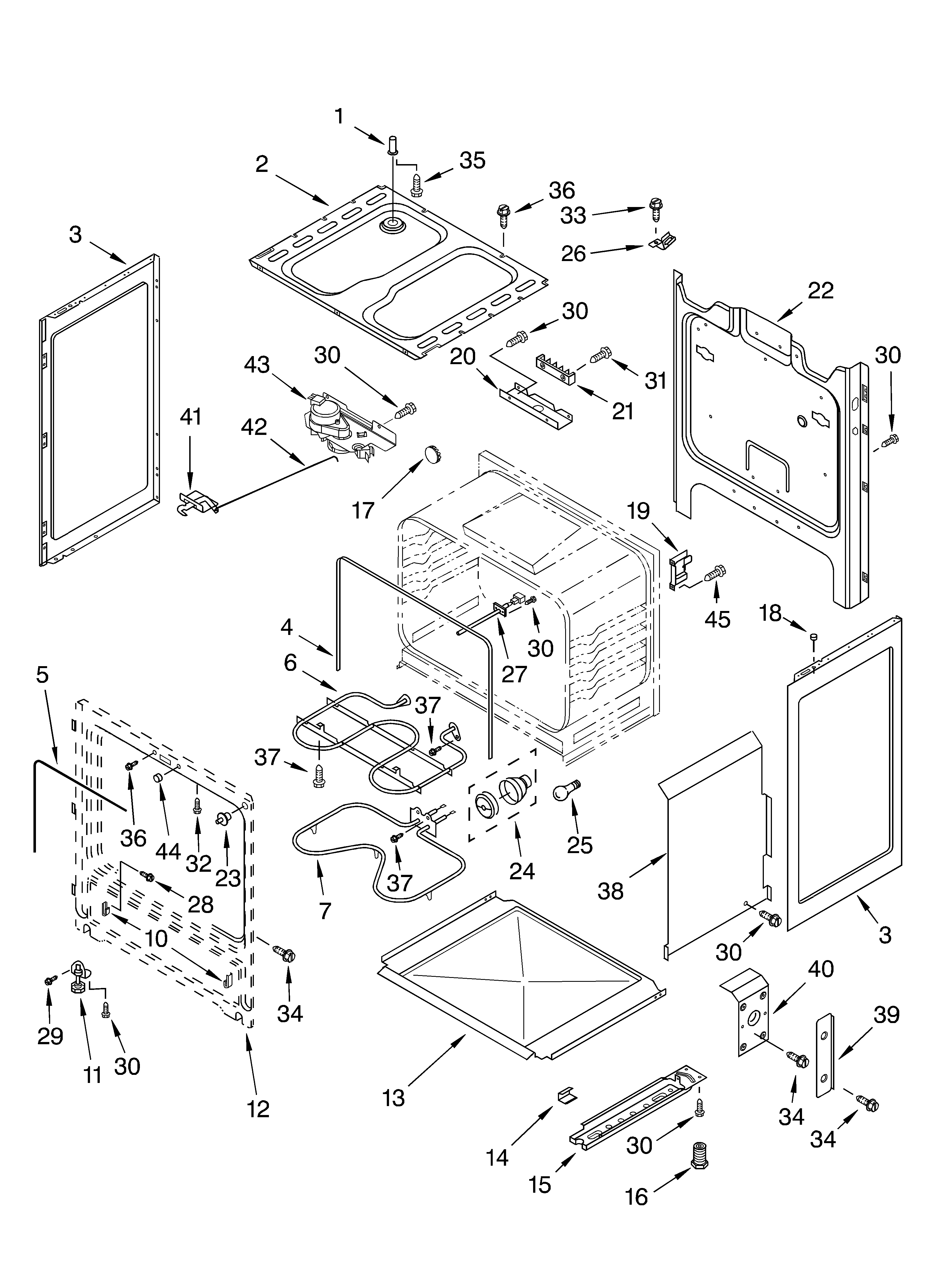 Whirlpool RF362BXKQ1 chassis parts diagram