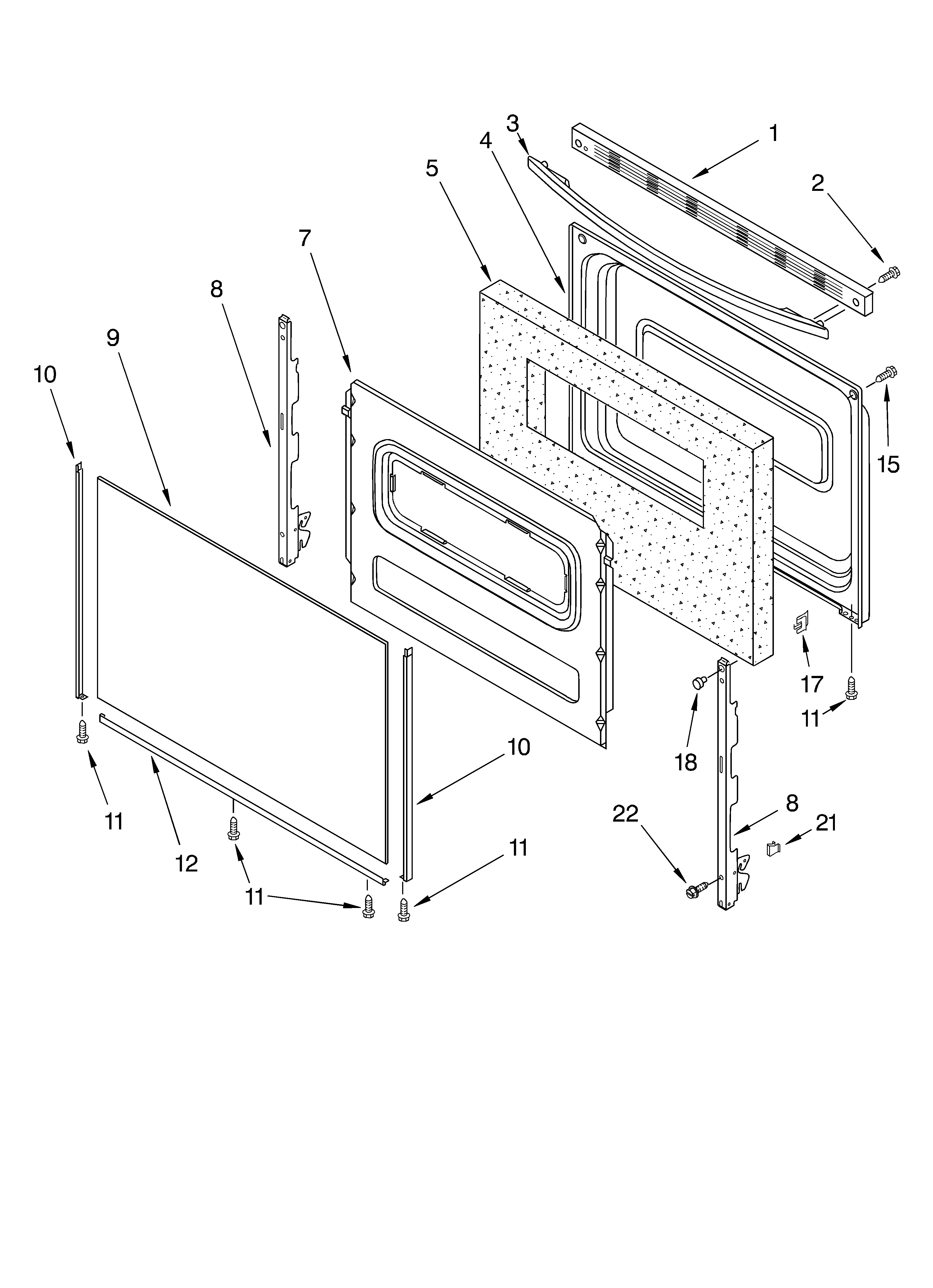 Whirlpool RF362BXKQ1 door parts, miscellaneous parts diagram