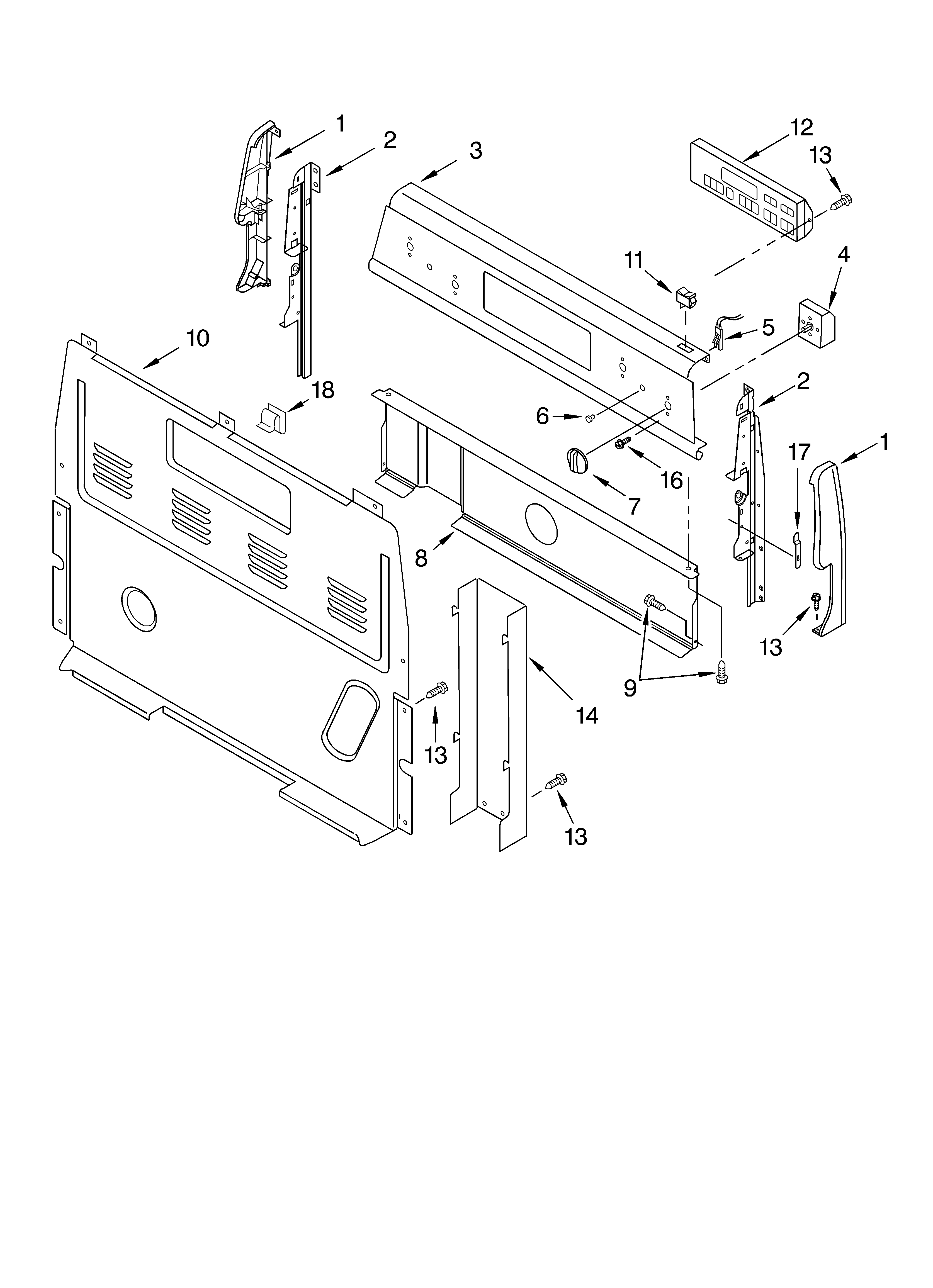 Whirlpool RF379LXKT1 control panel parts diagram