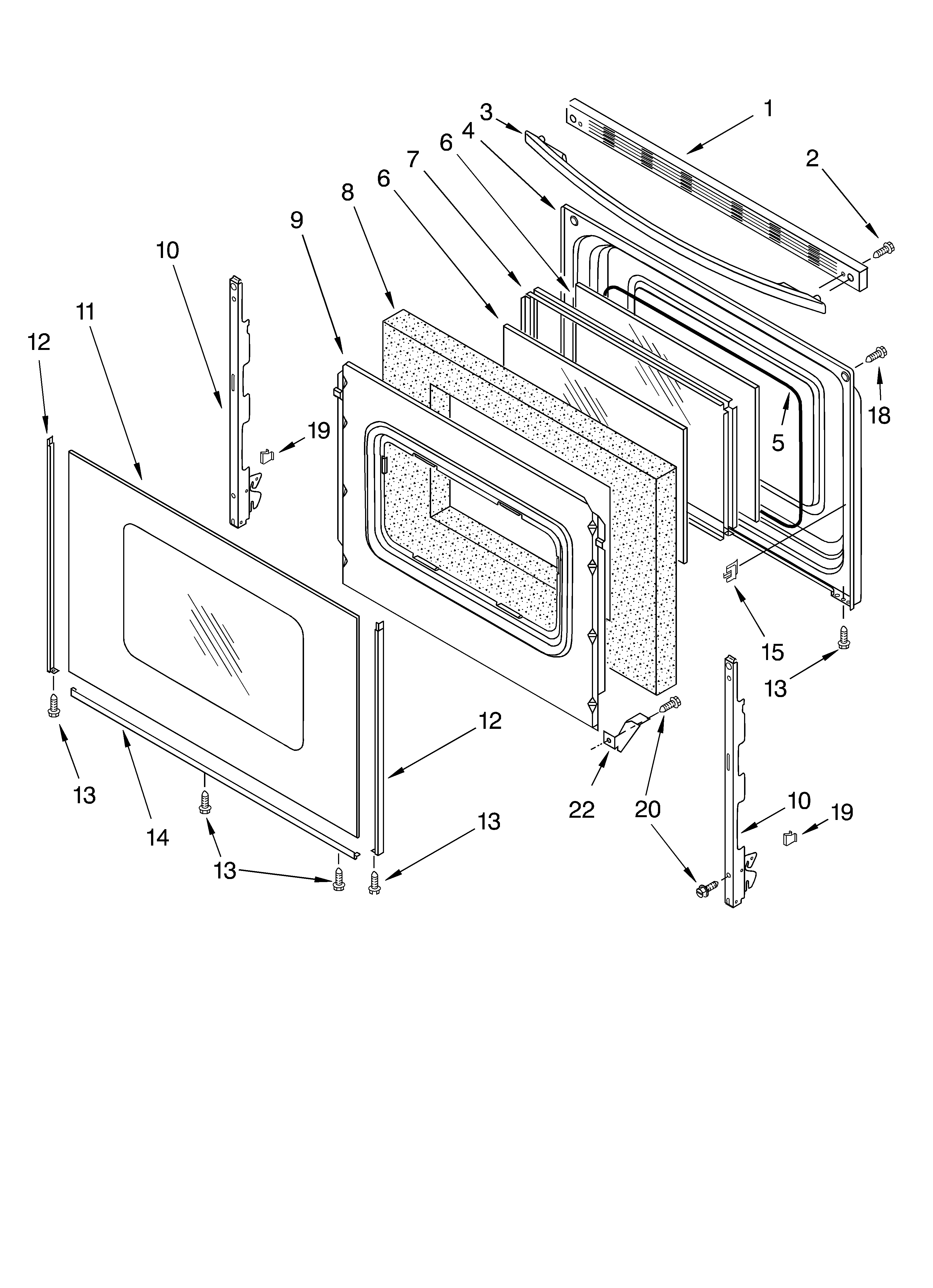 Whirlpool RF379LXKT1 door parts, miscellaneous parts diagram