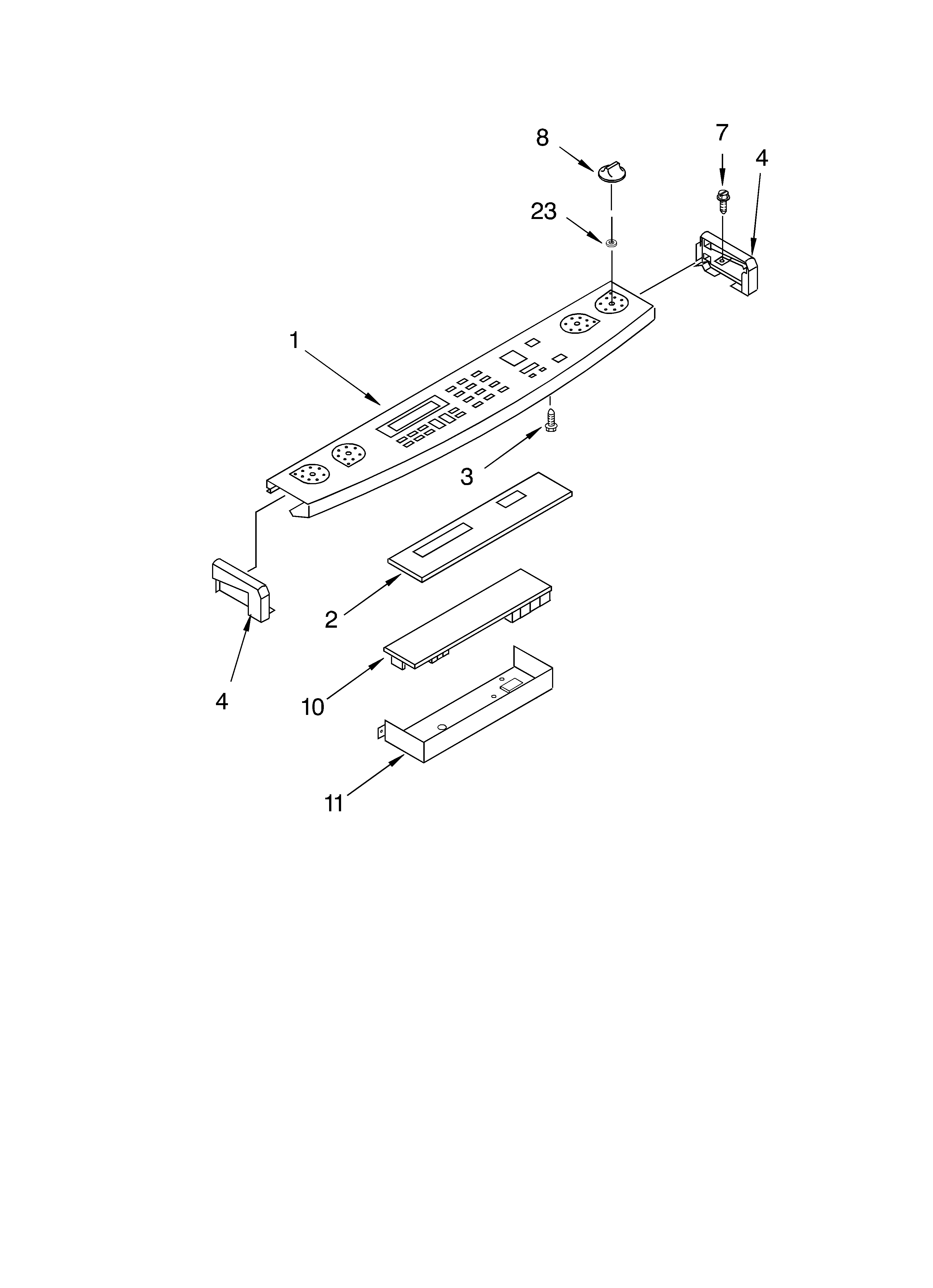 KitchenAid YKGSC308LS0 control panel parts diagram