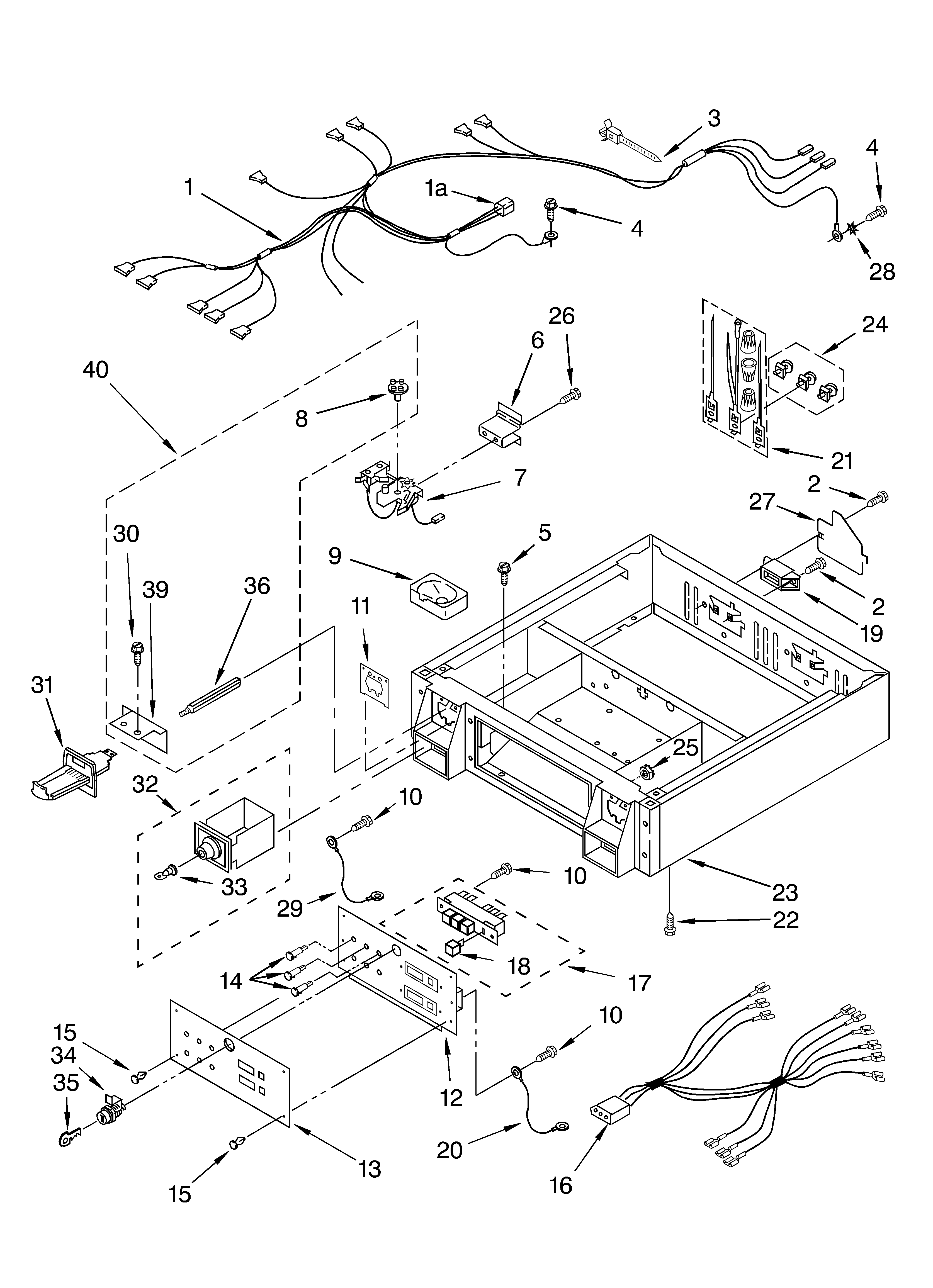 Whirlpool CSP2740KQ2 control panel and separator parts diagram