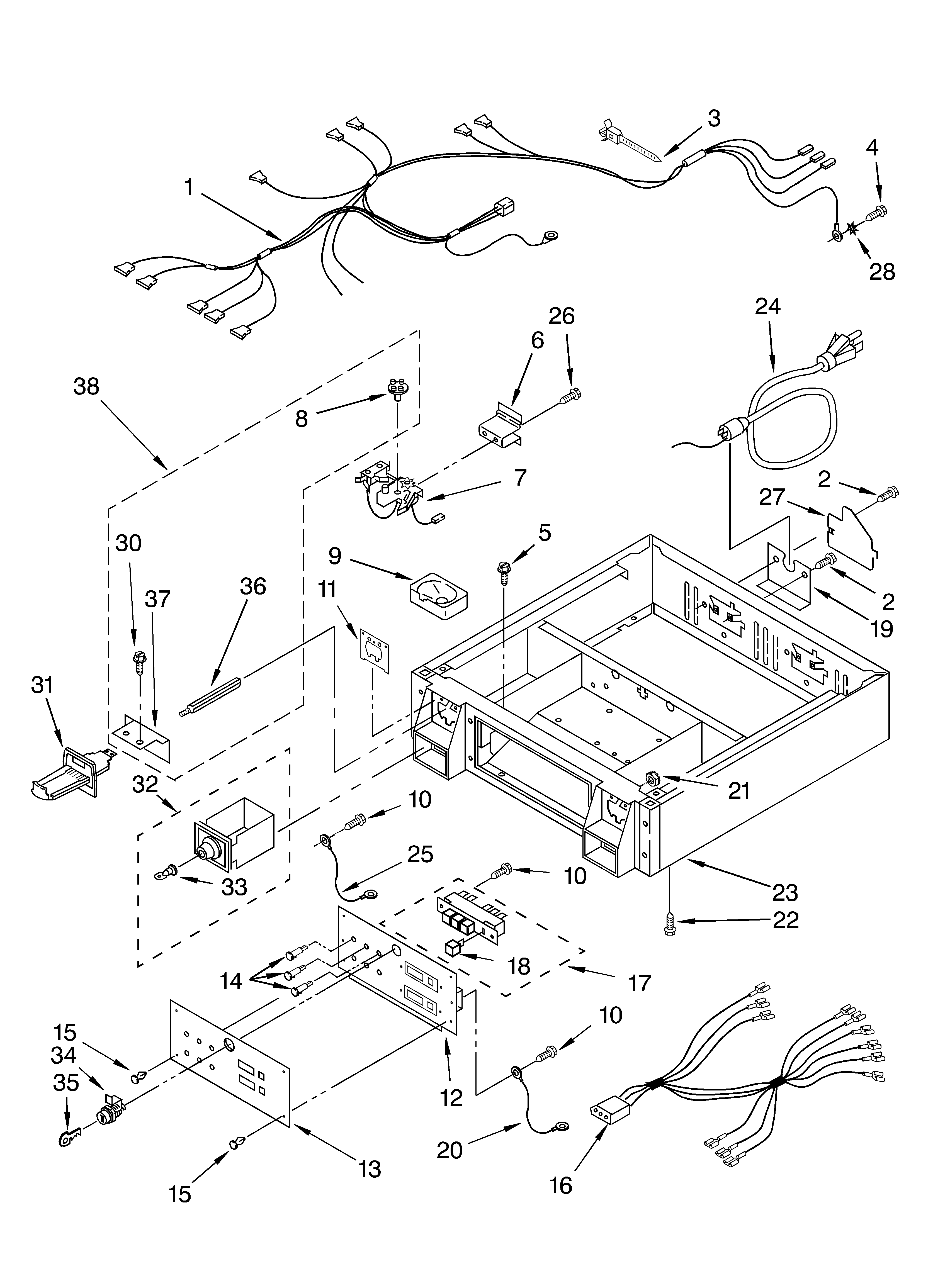 Whirlpool CSP2761KQ2 control panel and separator parts diagram