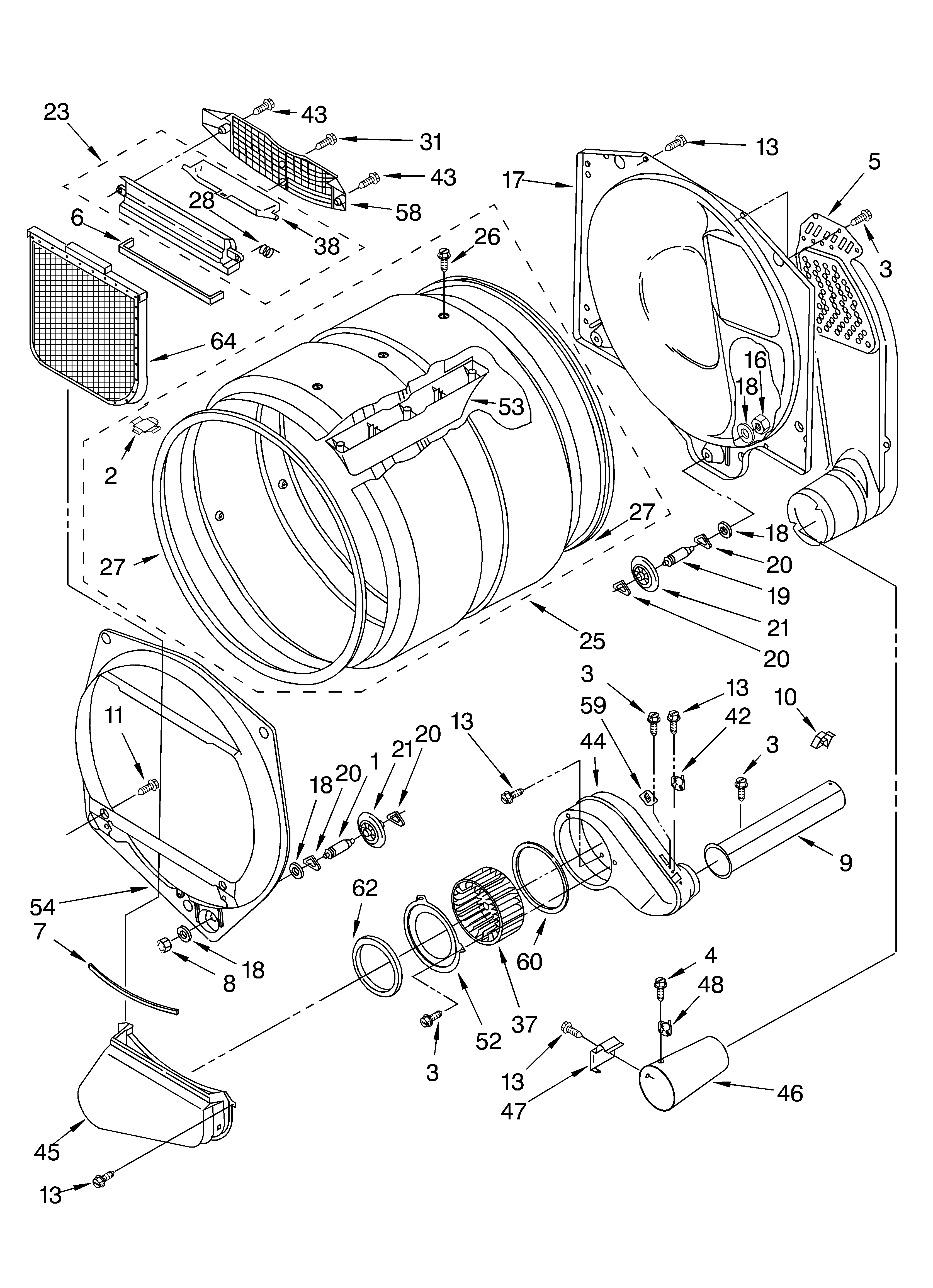 Whirlpool CSP2761KQ2 optional parts (not included) upper and lower bulk diagram