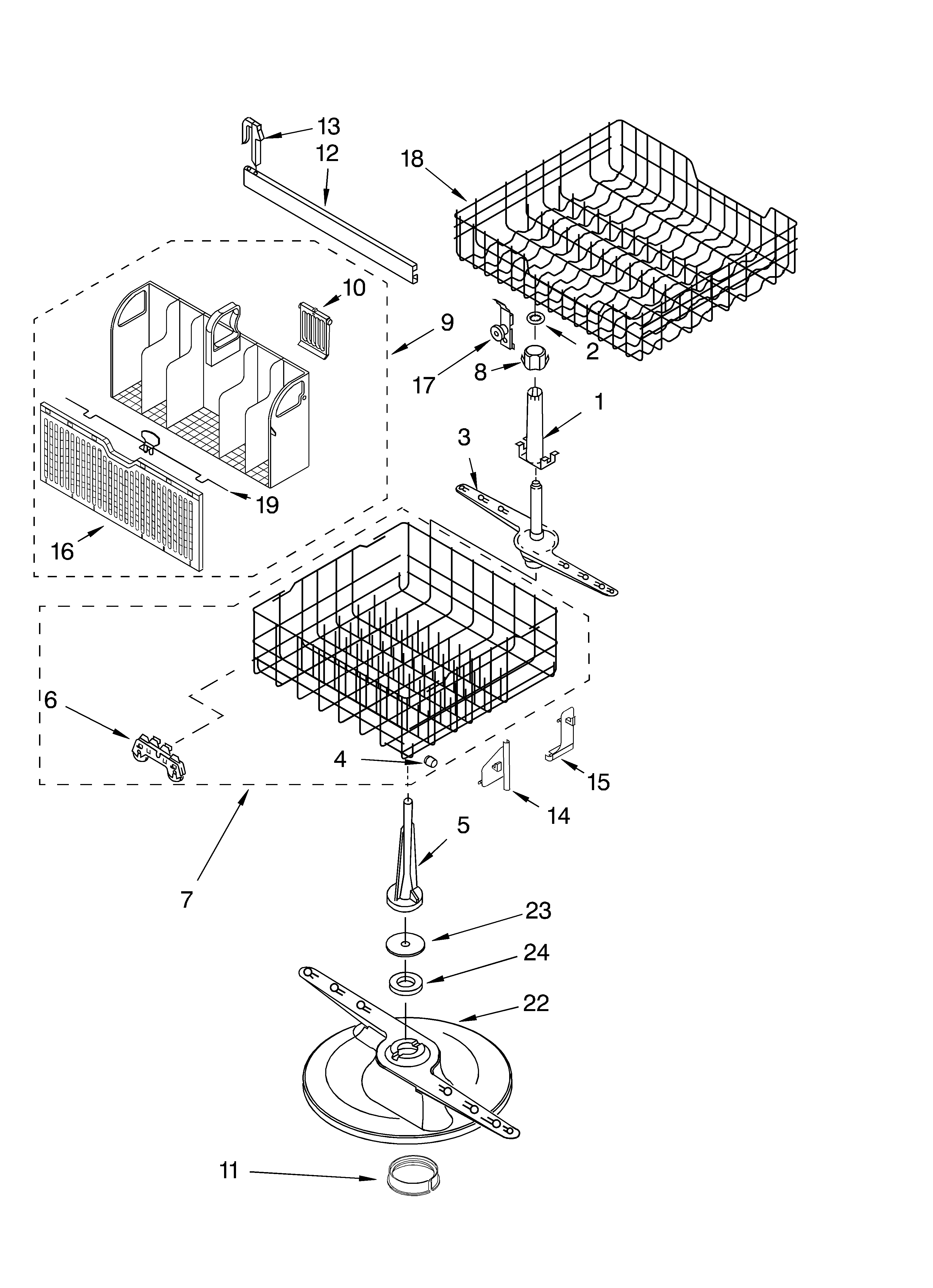 Whirlpool DU920PWKS0 dishrack parts diagram