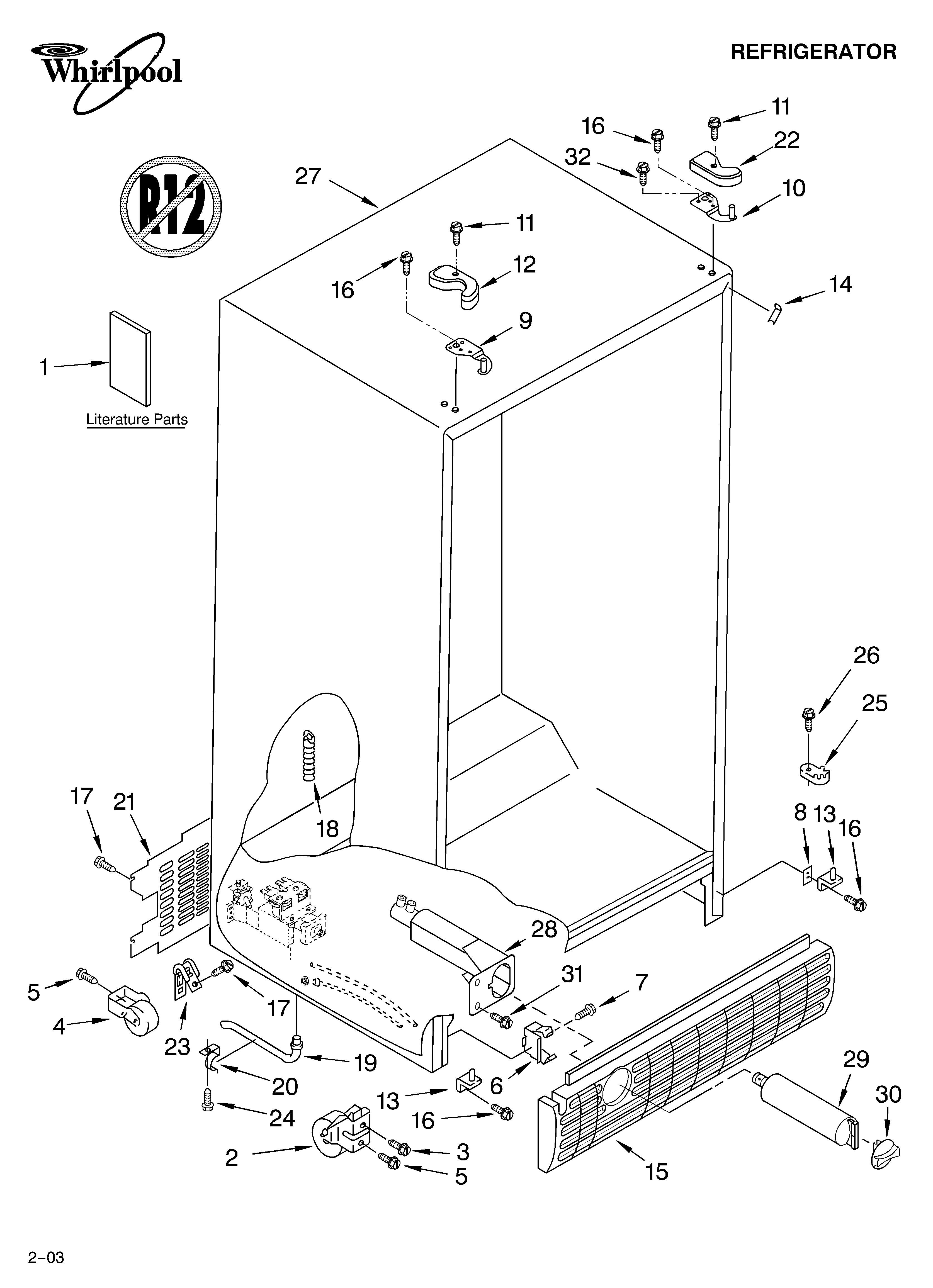Whirlpool ED2SHEXMQ00 cabinet parts diagram