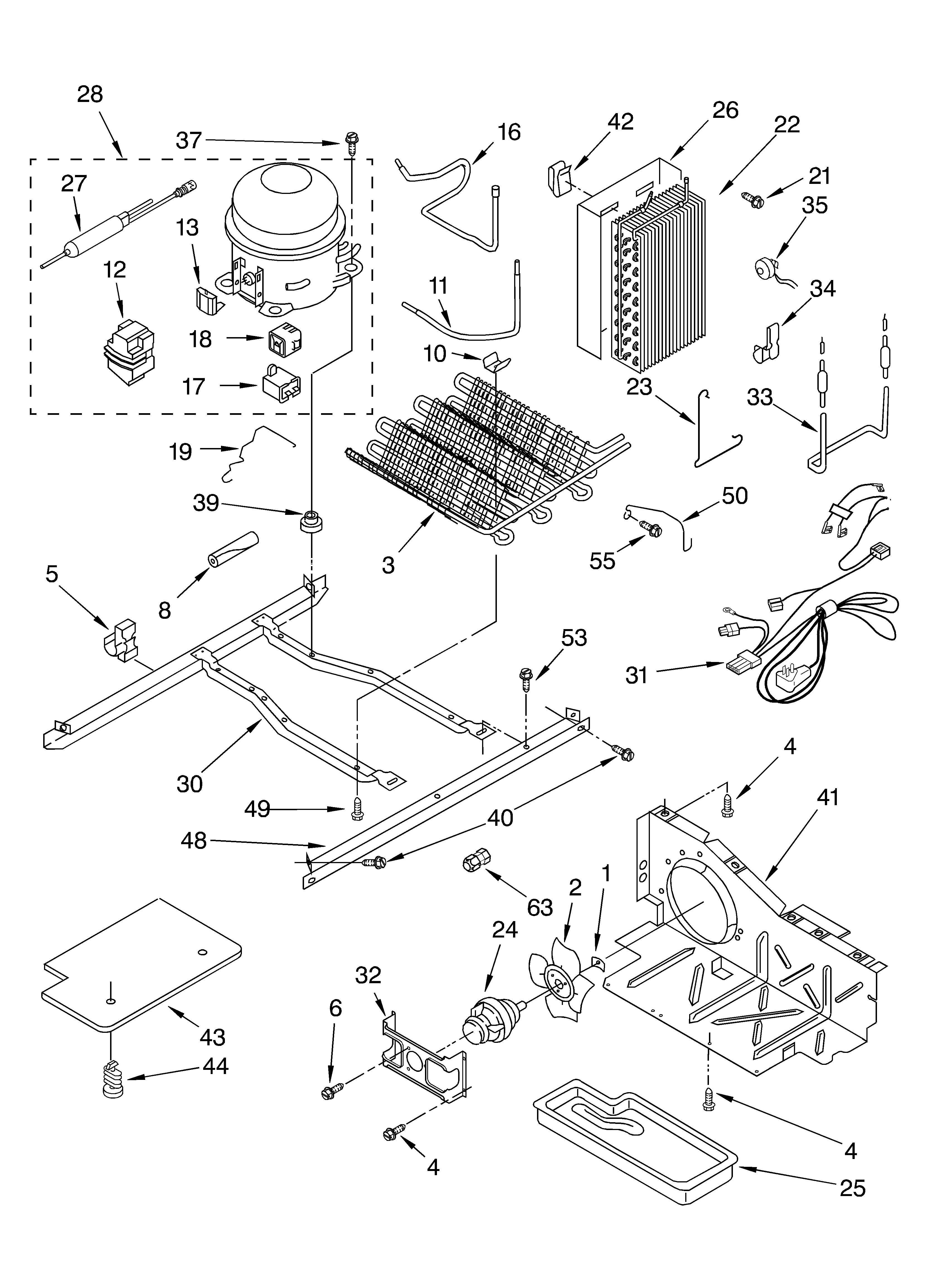 Whirlpool ED2SHEXMQ00 unit parts diagram
