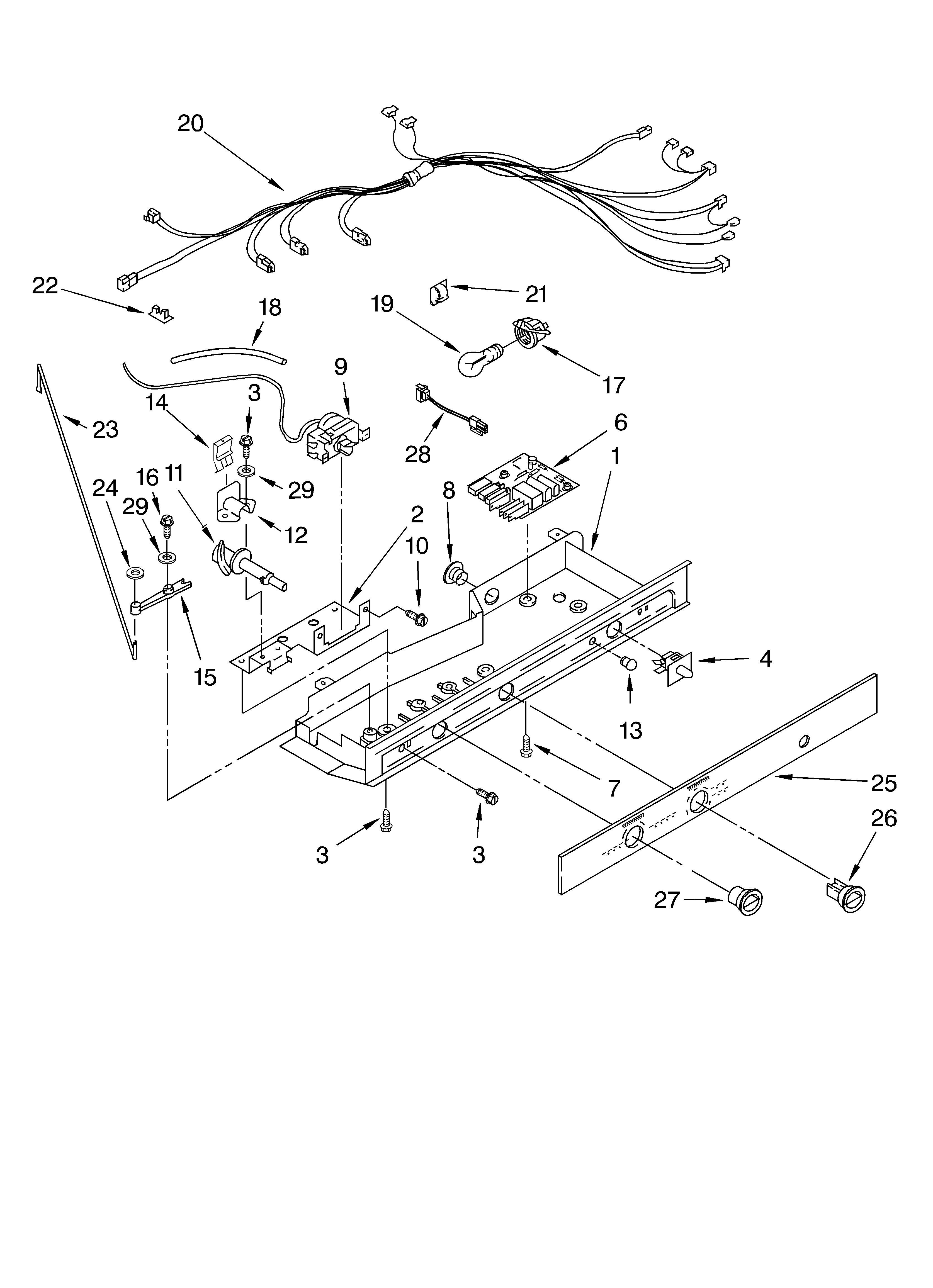 Whirlpool ED2SHEXMQ00 control parts diagram