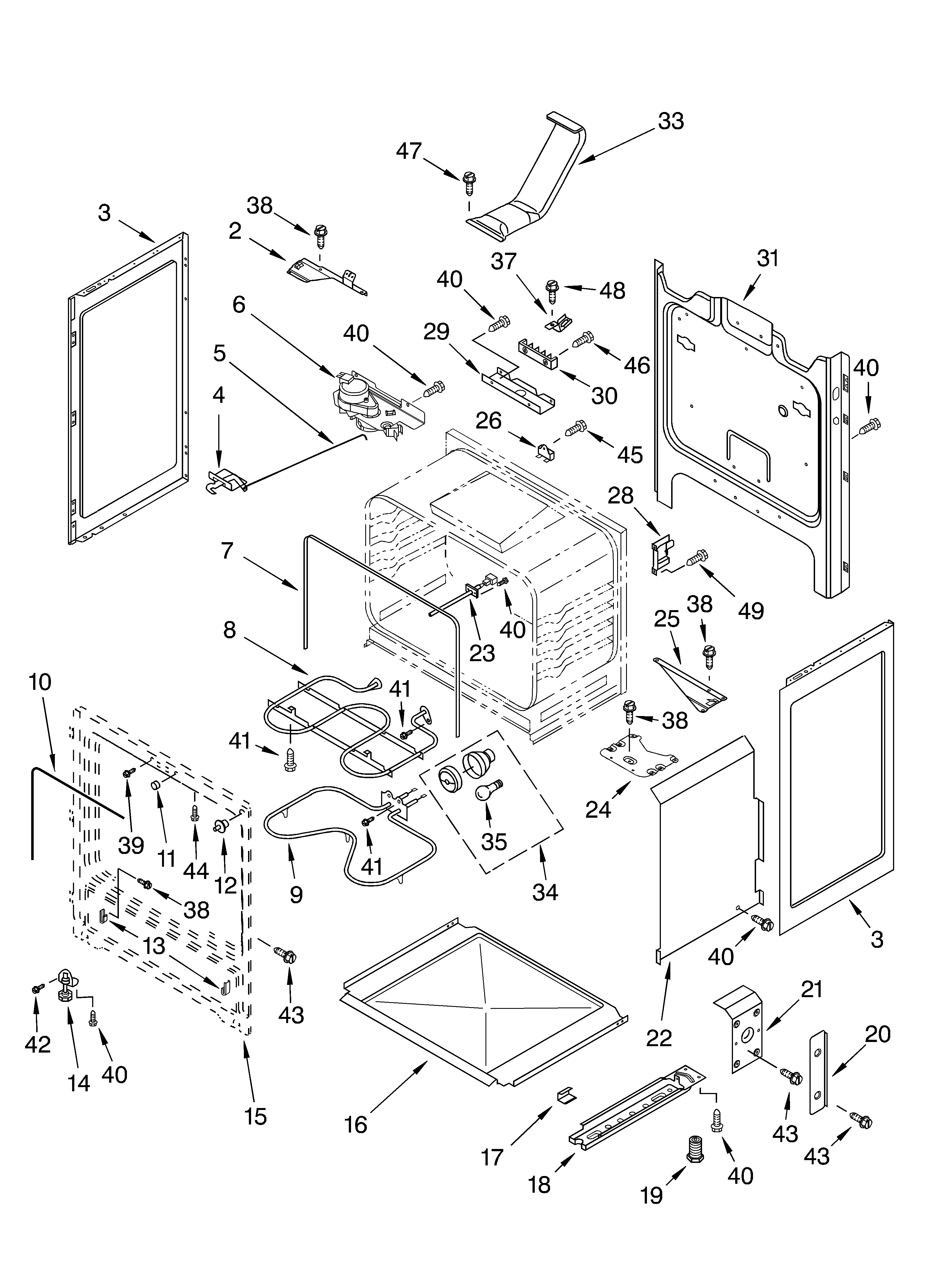 Whirlpool GR460LXLC1 chassis parts diagram