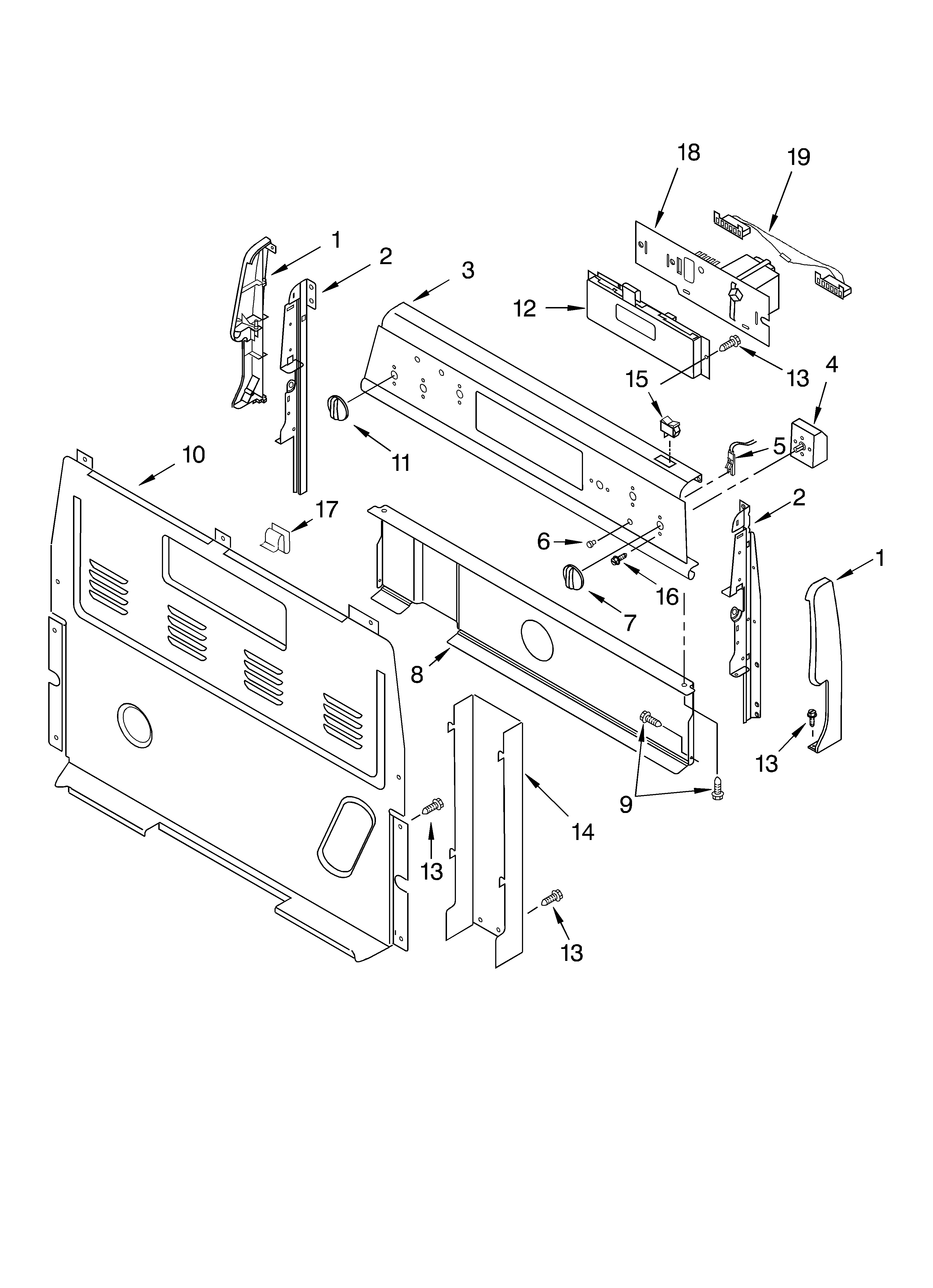Whirlpool GR465LXLS1 control panel parts, miscellaneous parts diagram