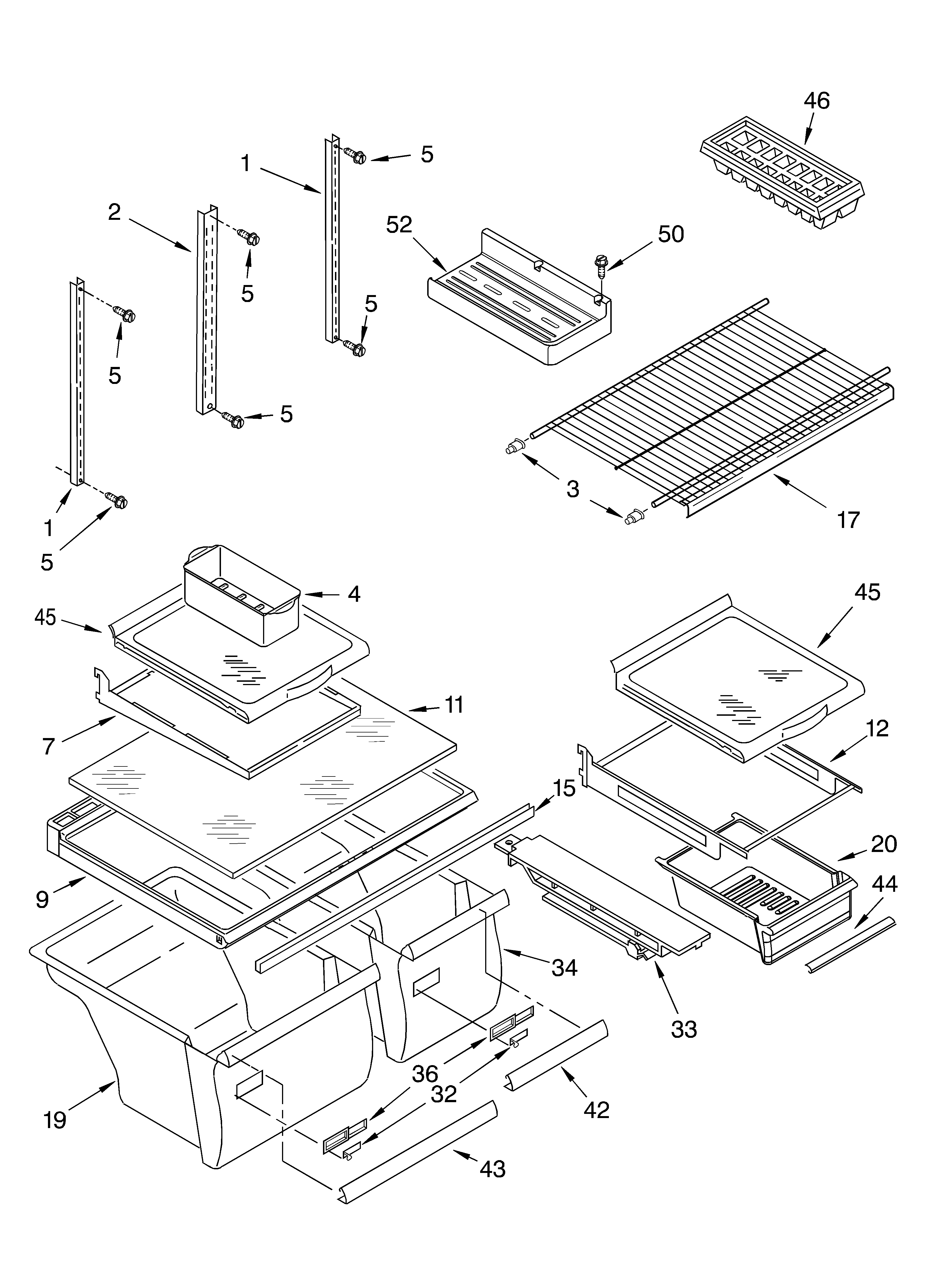 Whirlpool GT9SHKXMS00 shelf parts diagram