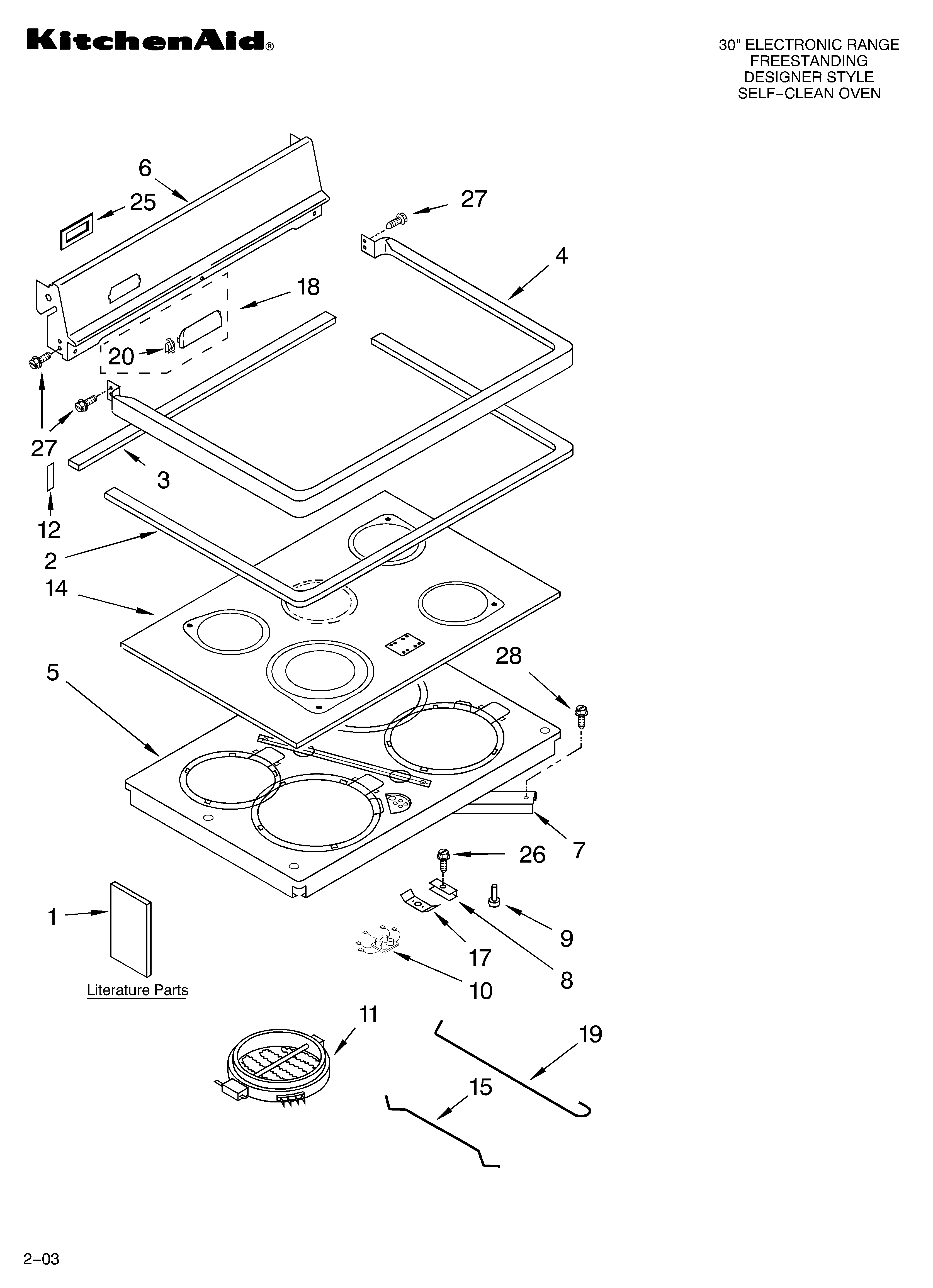 KitchenAid KERC508LSS0 cooktop parts diagram