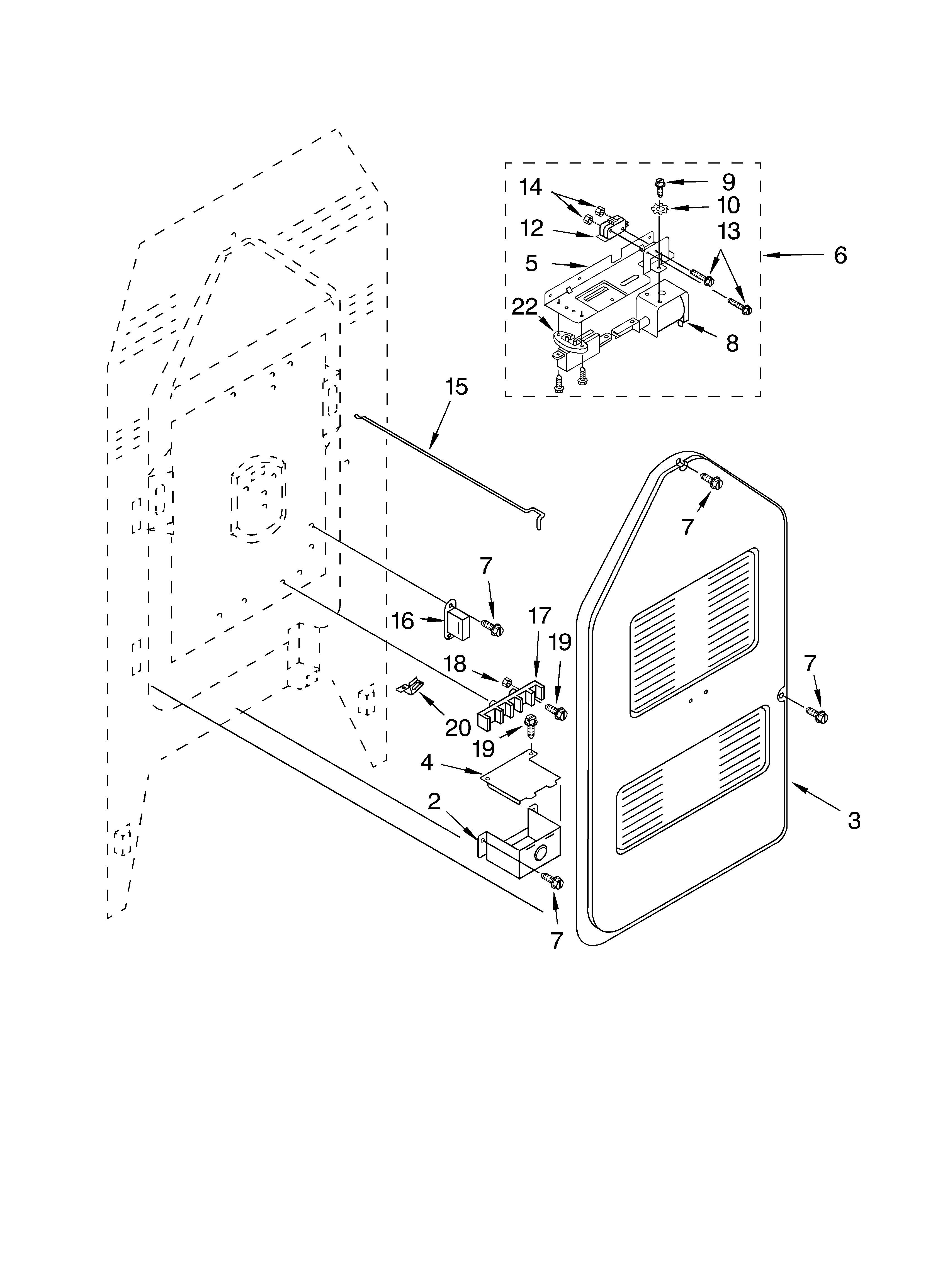 KitchenAid KERC508LSS0 rear chassis parts diagram