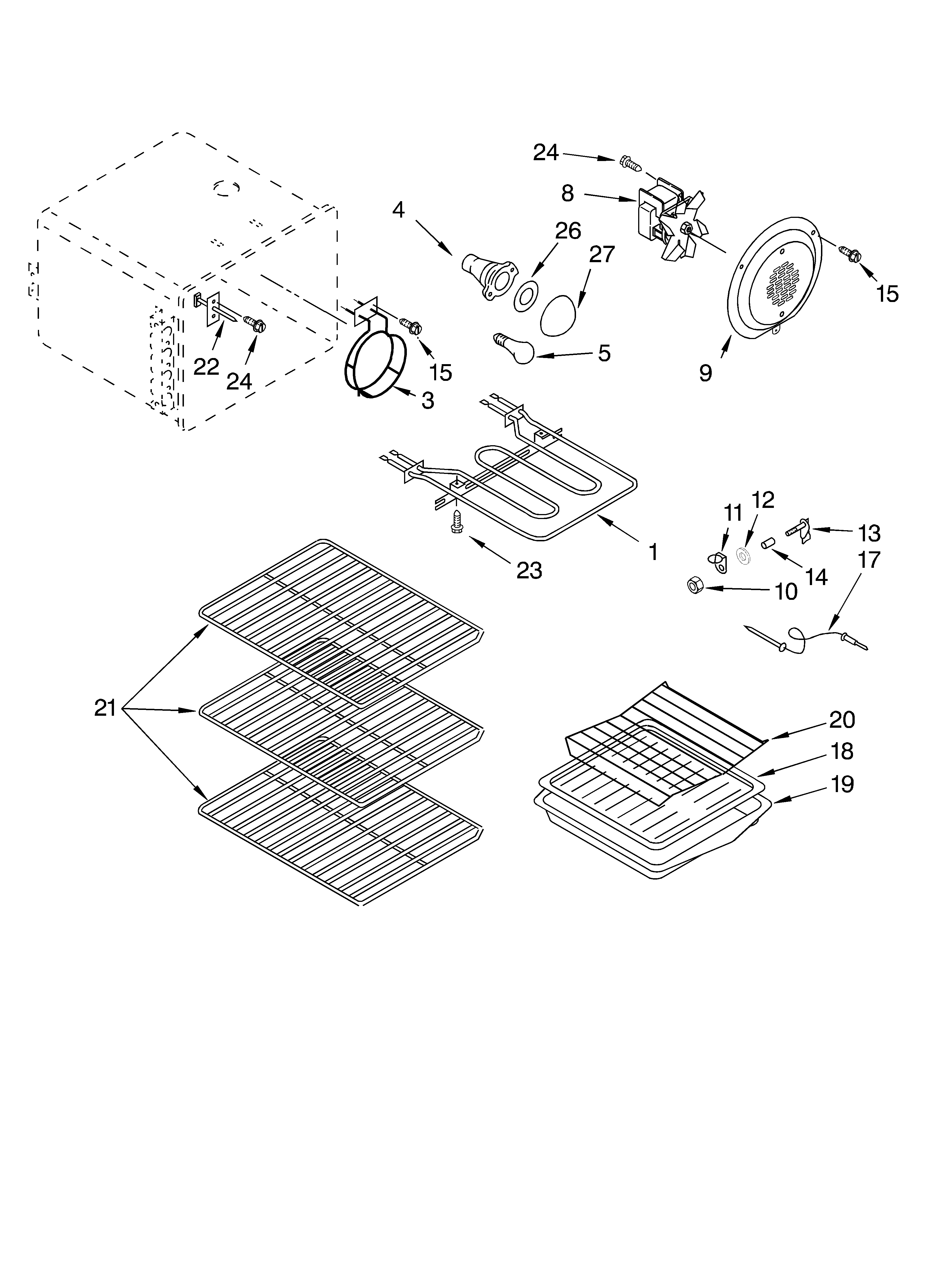 KitchenAid KERC607HWW10 oven parts diagram