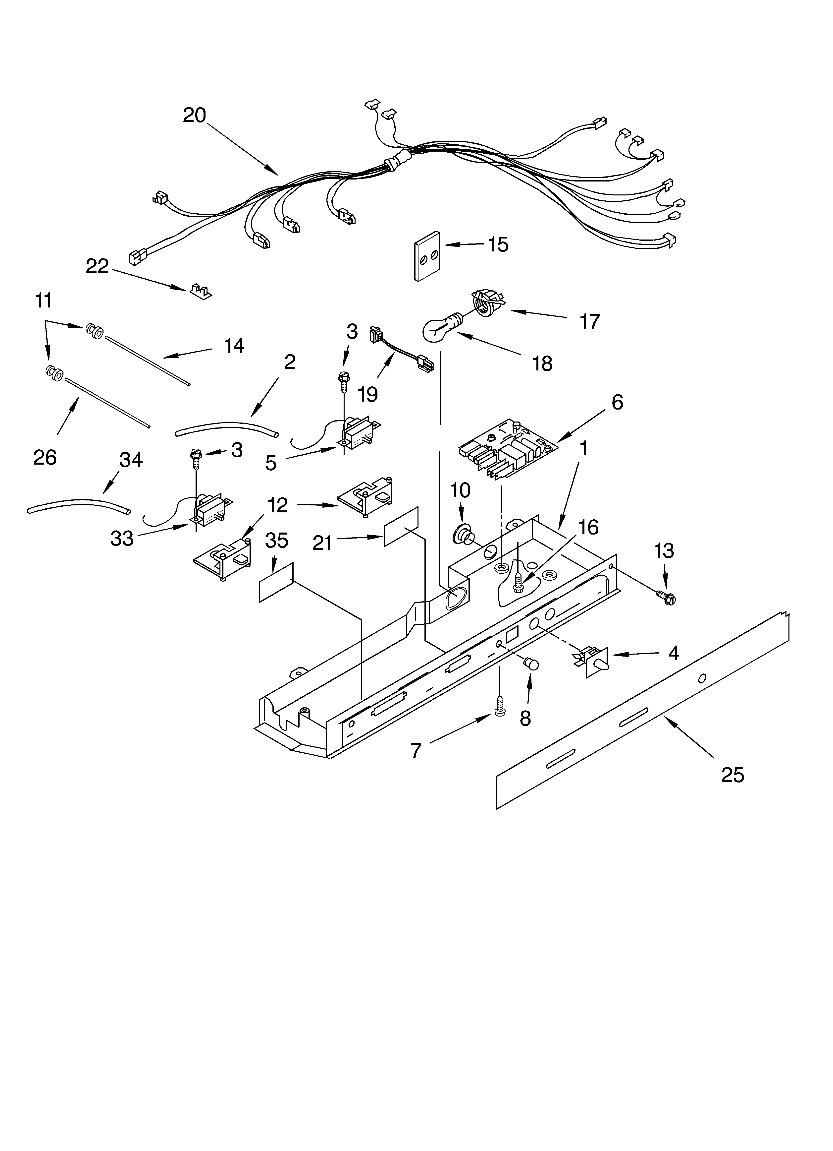 KitchenAid KSRB22FKSS03 control parts, parts not illustrated diagram