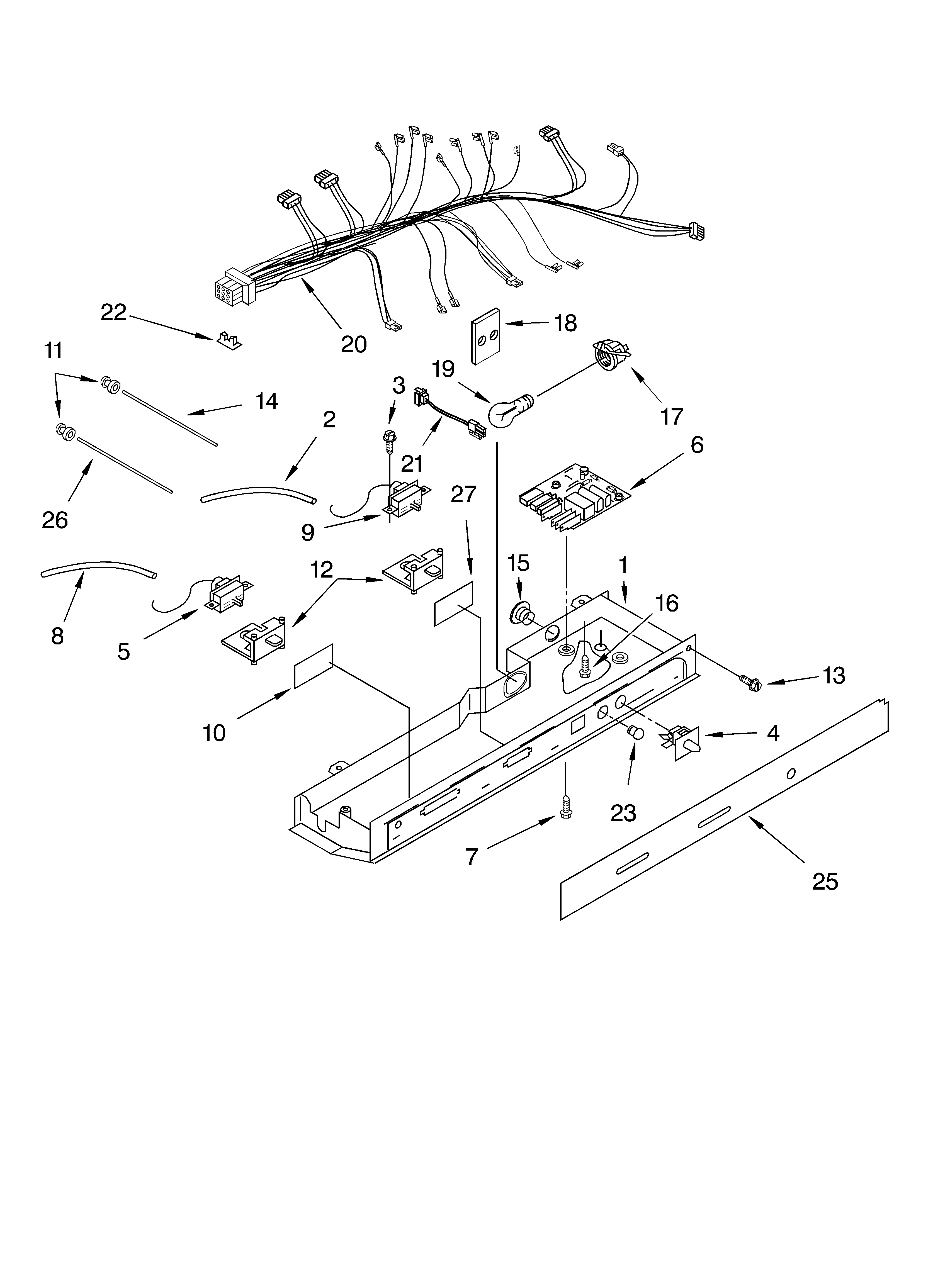 KitchenAid KSRS25IKSS03 control parts diagram