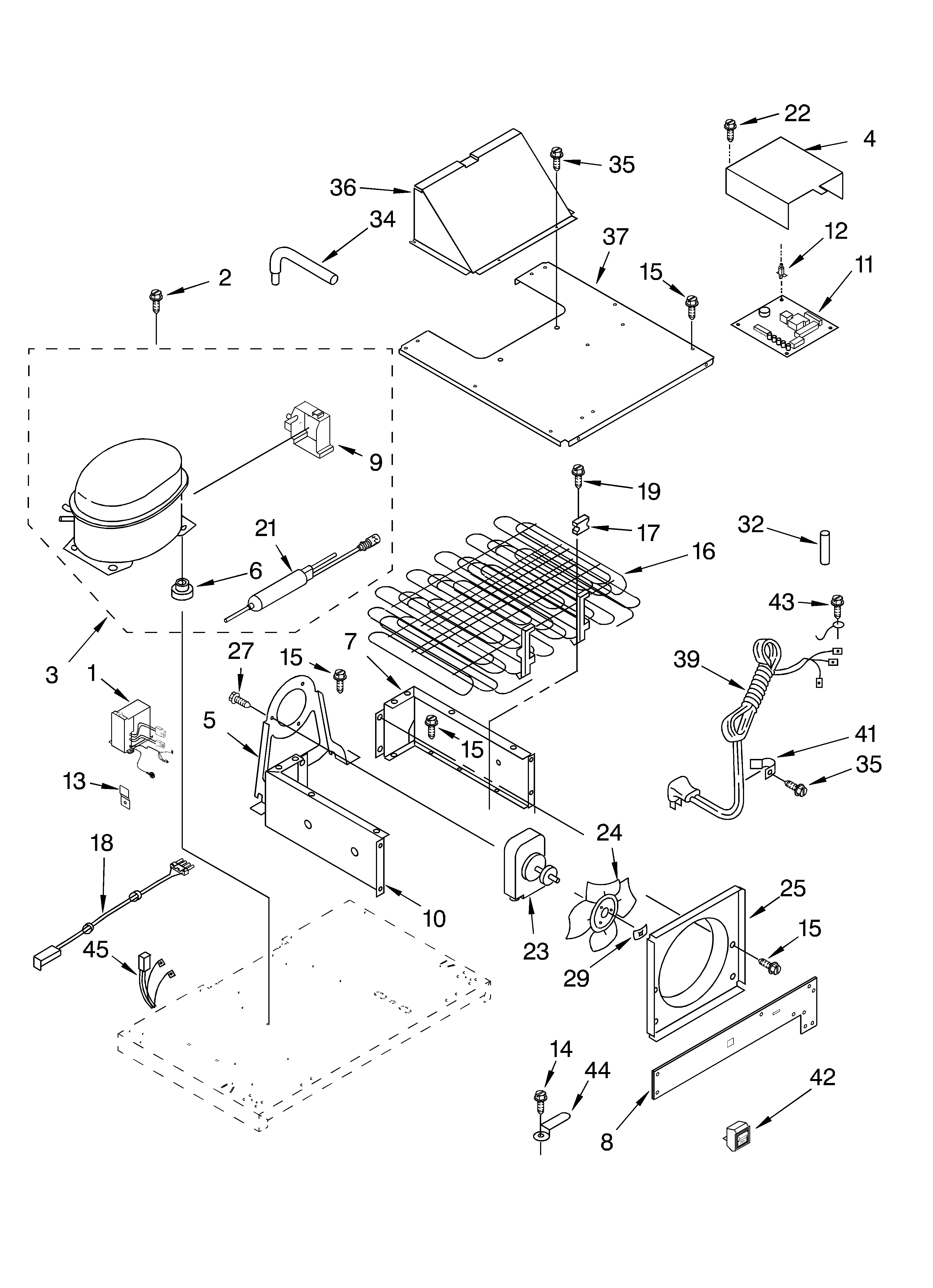 KitchenAid KSSC36QKS02 upper unit parts diagram
