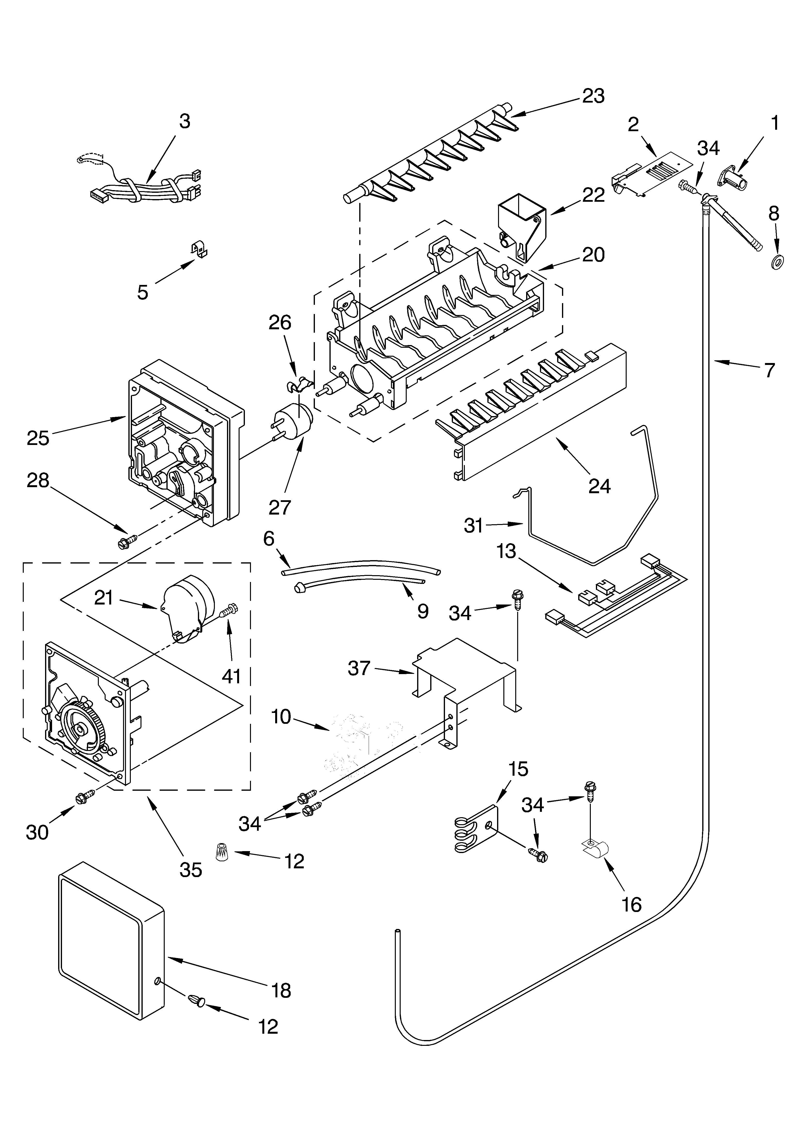 KitchenAid KSSC36QKS02 icemaker parts diagram