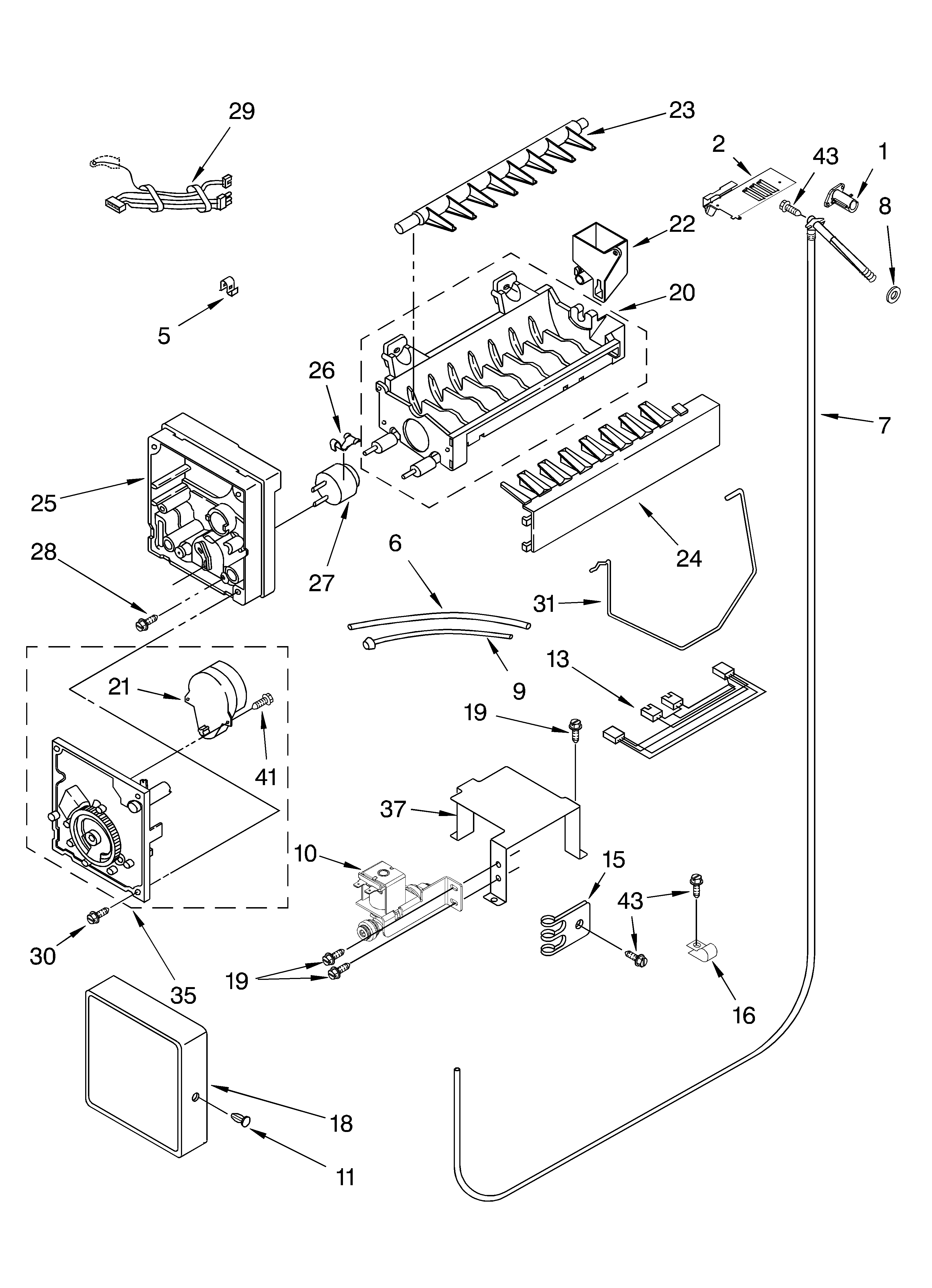 KitchenAid KSSC42FKS02 icemaker parts diagram