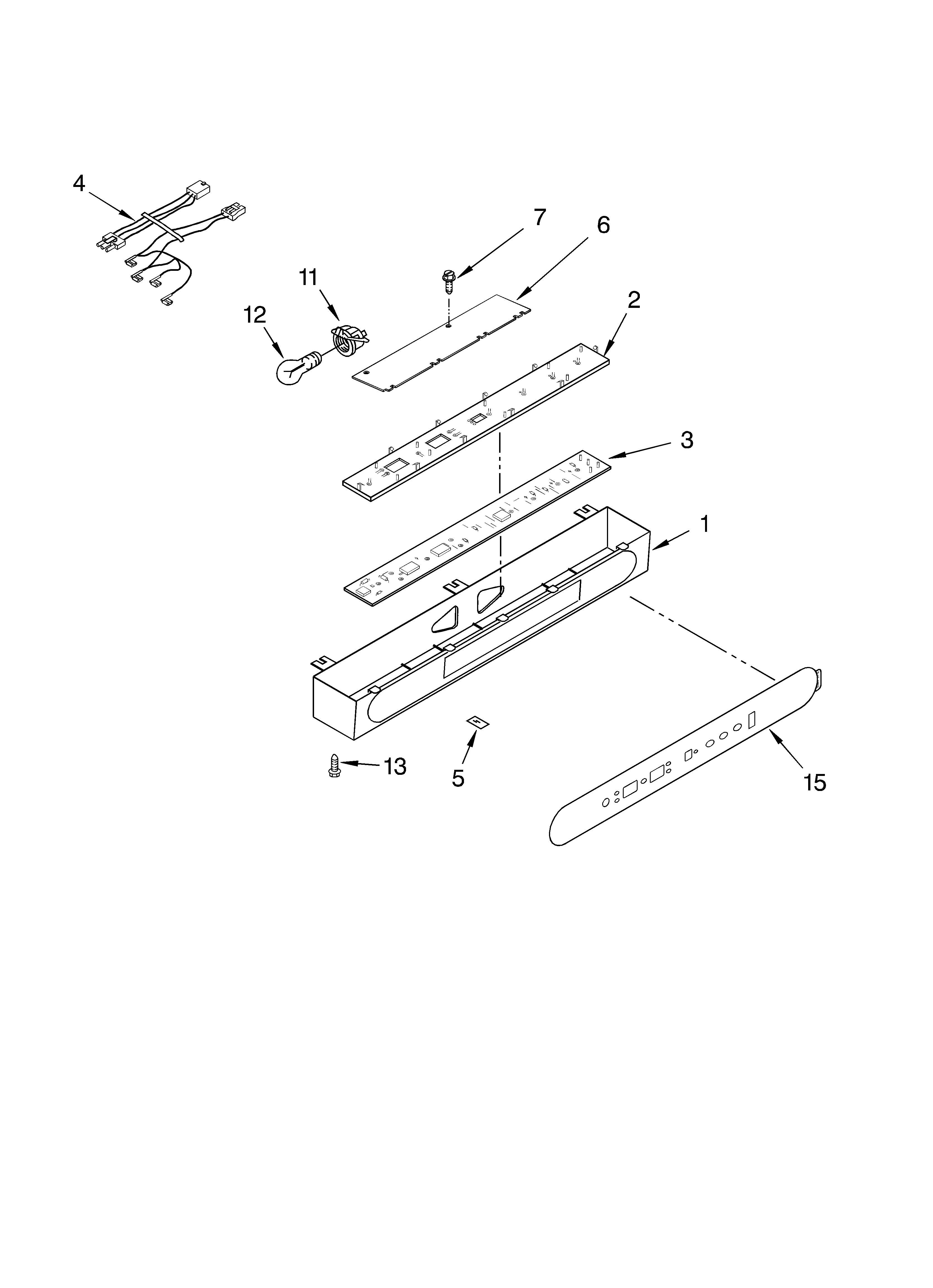 KitchenAid KSSC48FKB02 control panel parts diagram