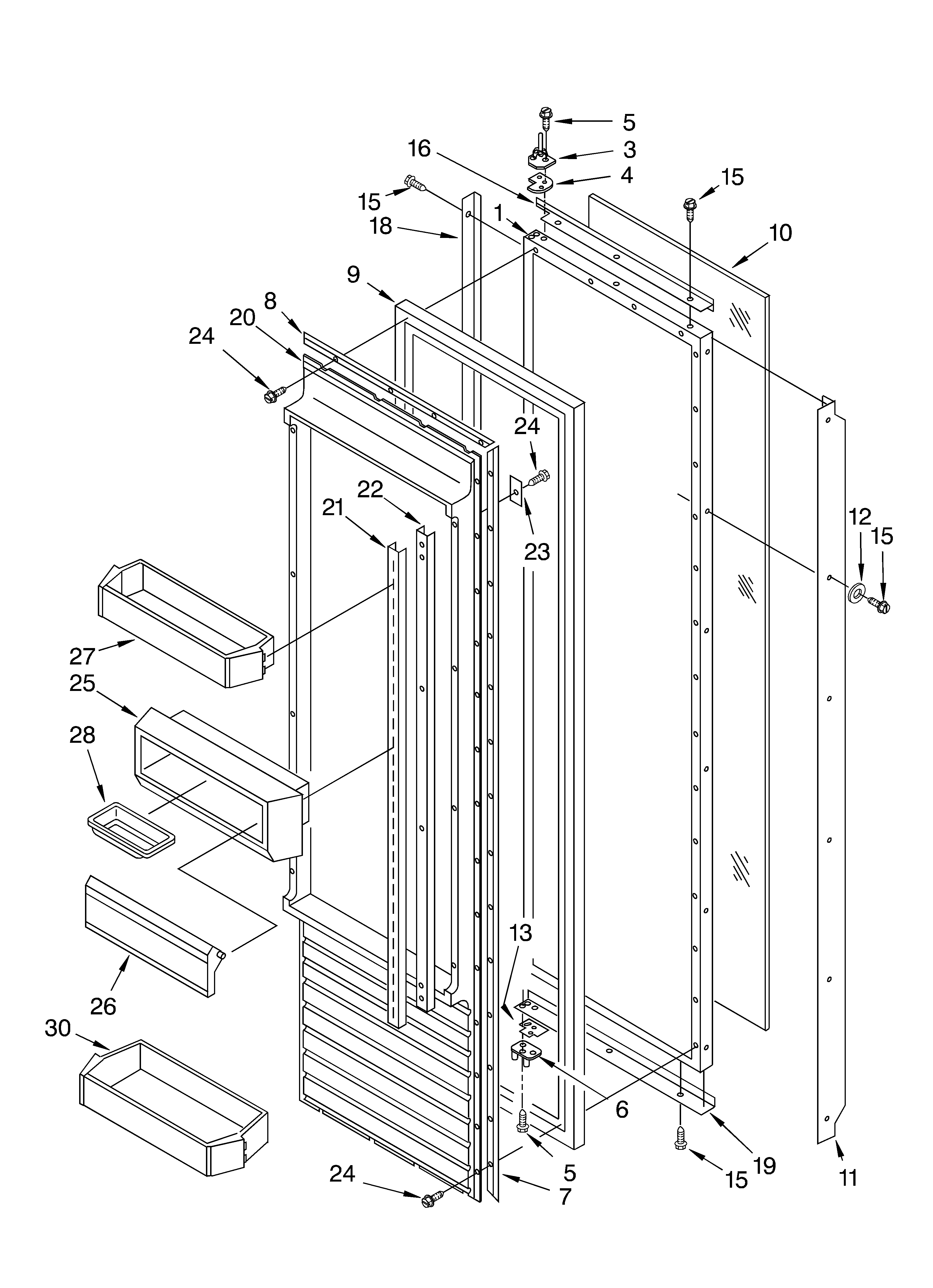 KitchenAid KSSP36QKS02 refrigerator door parts diagram