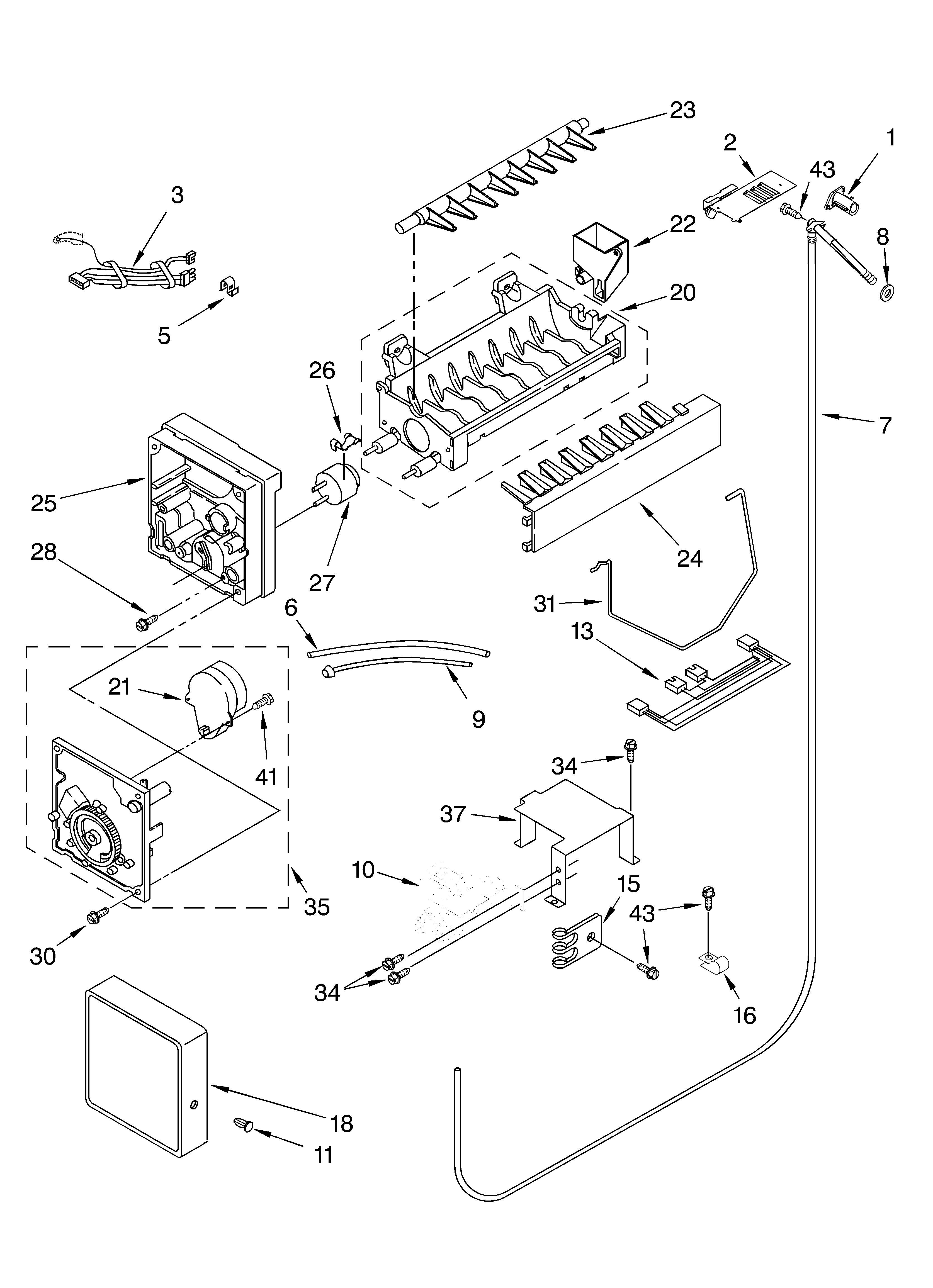 KitchenAid KSSP36QKS02 icemaker parts diagram