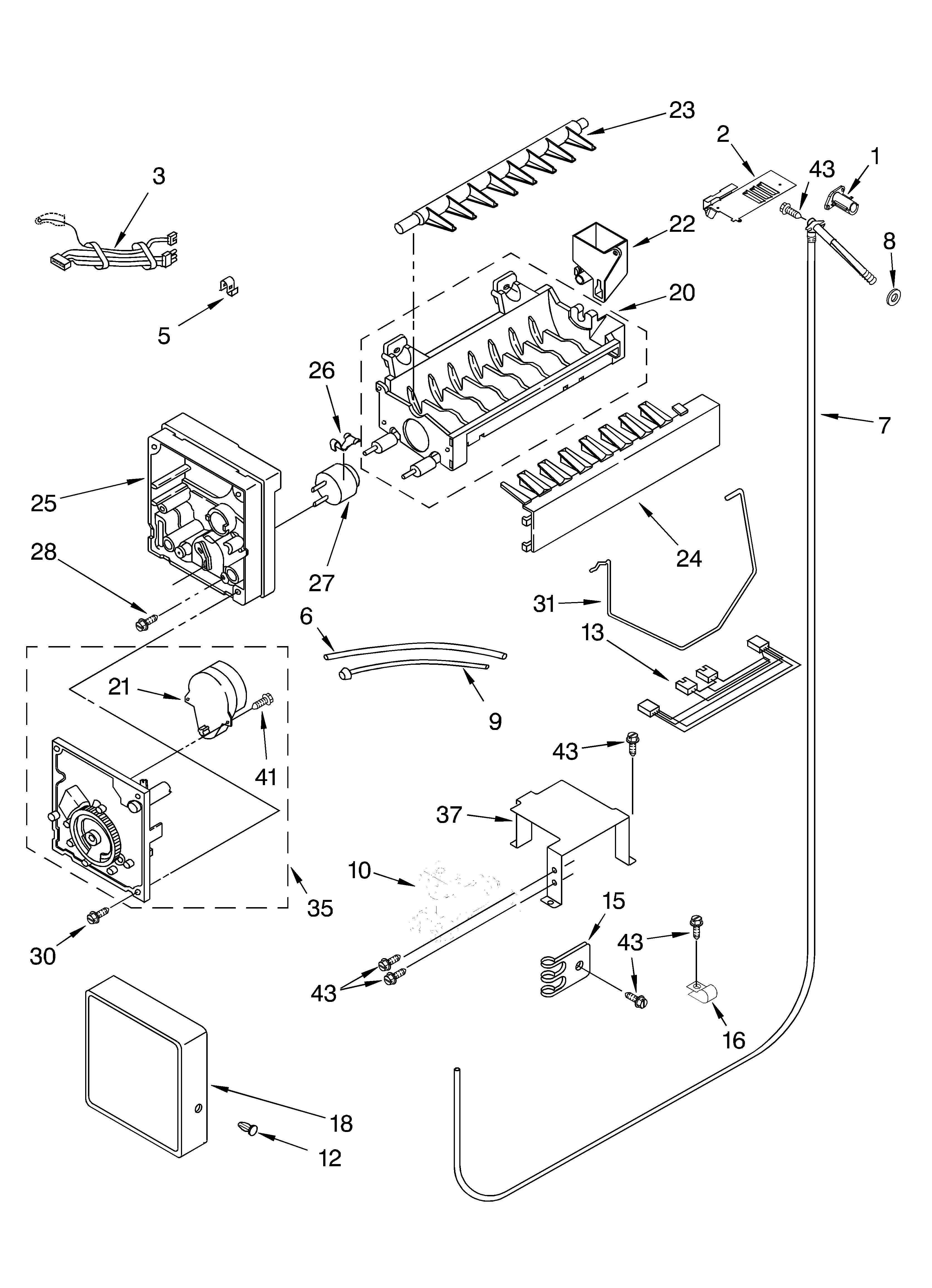 KitchenAid KSSP42QKS02 icemaker parts diagram