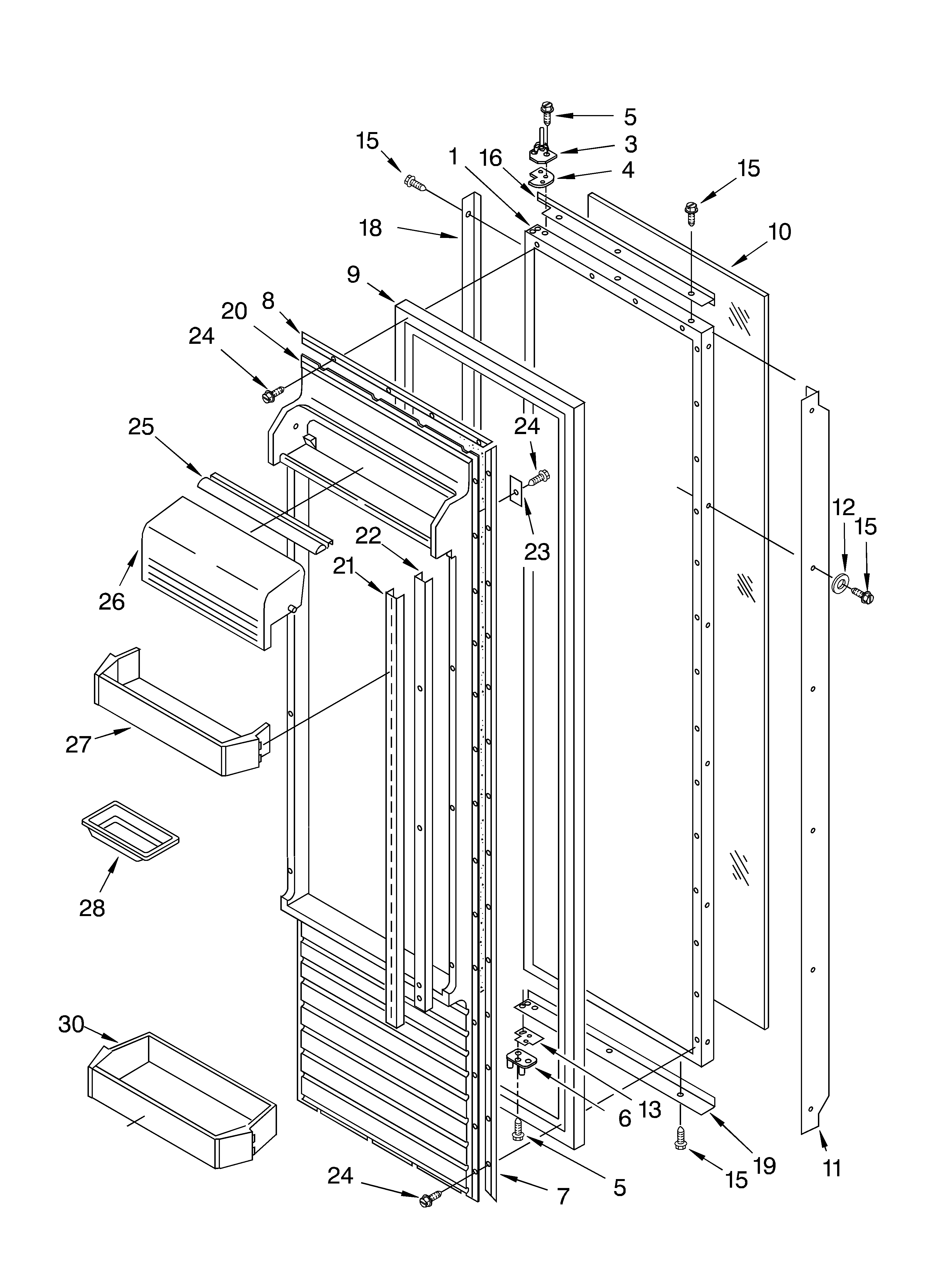 KitchenAid KSSP48QKS02 refrigerator door parts diagram