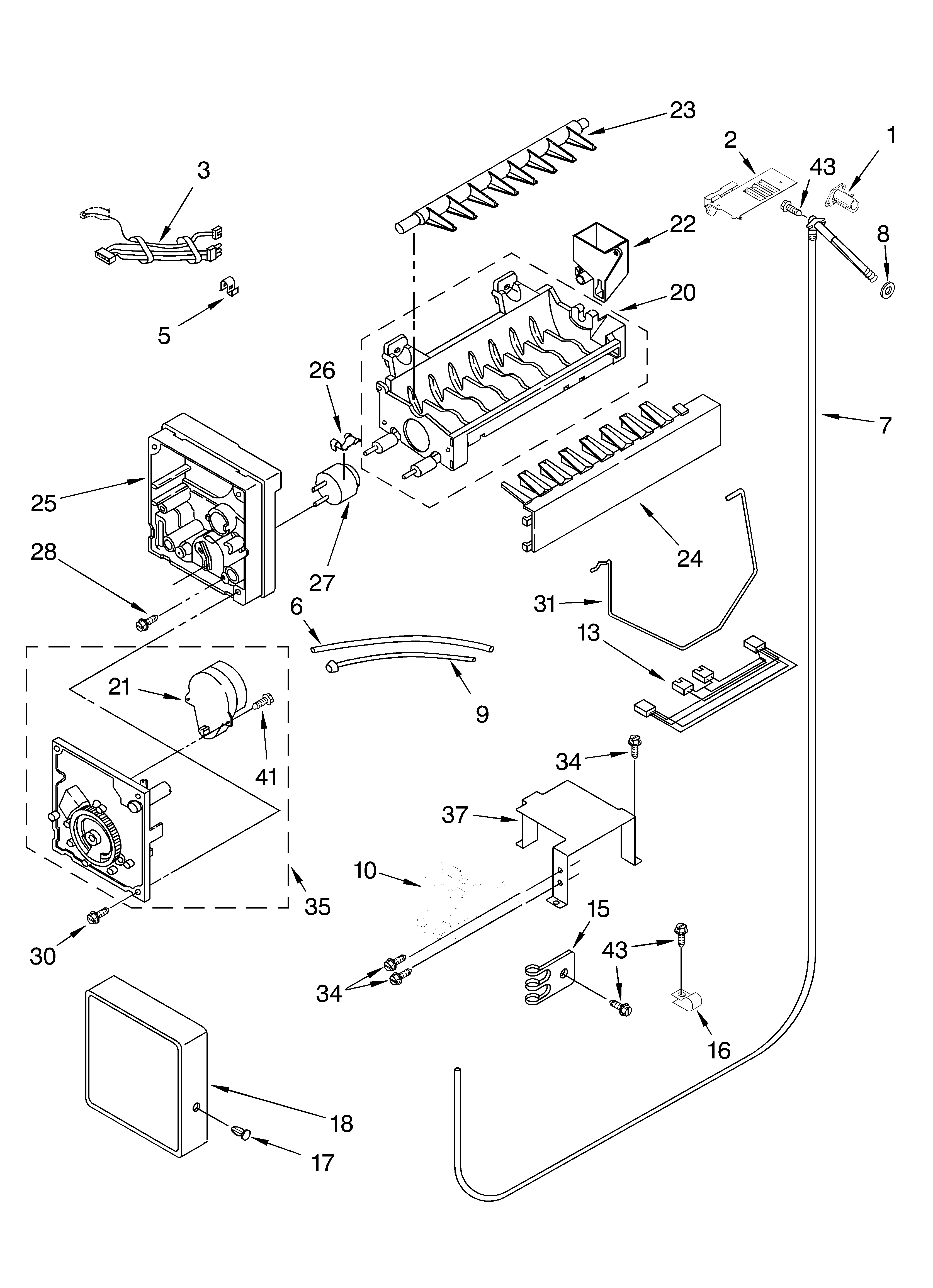 KitchenAid KSSP48QKS02 icemaker parts diagram