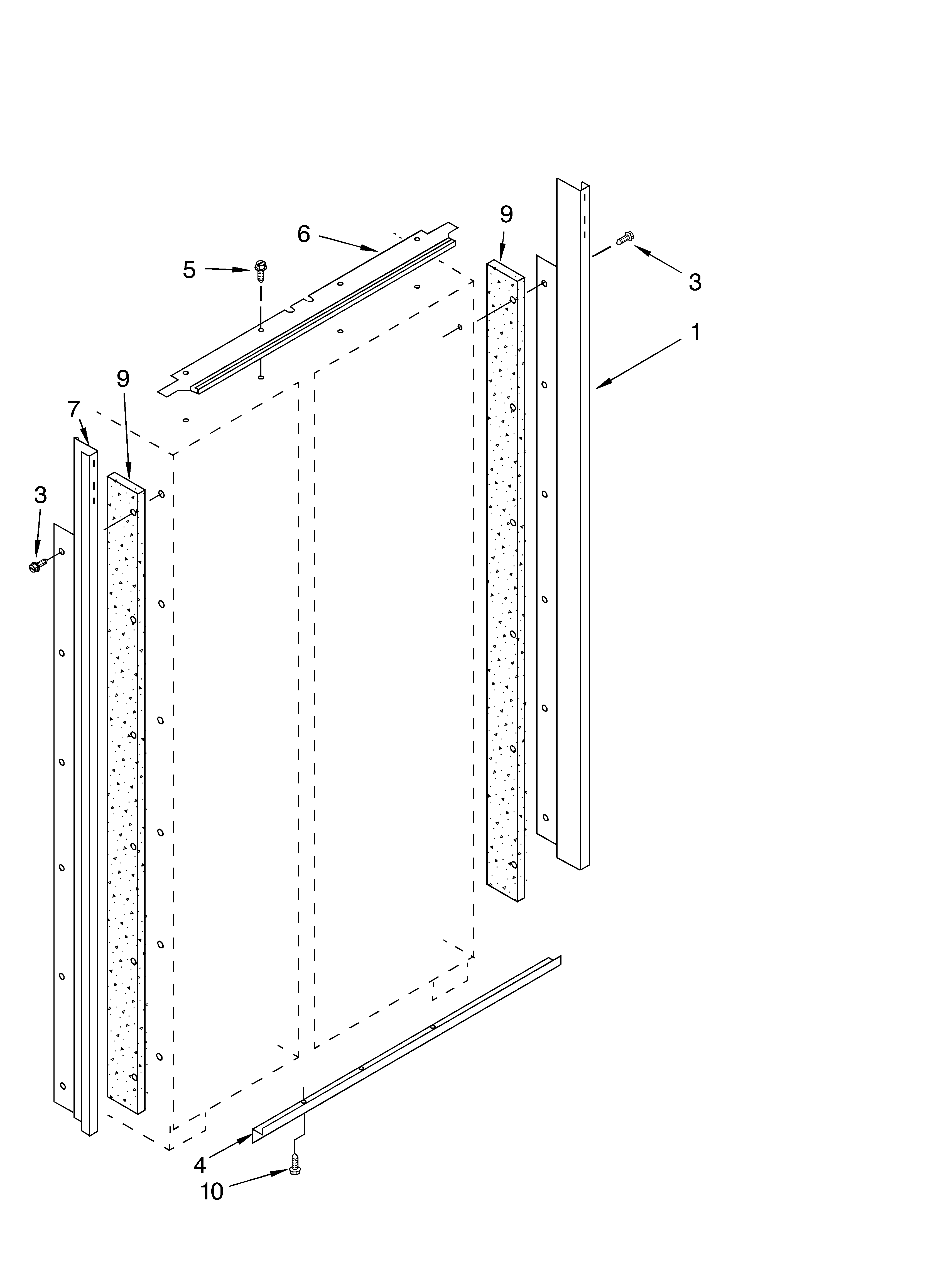 KitchenAid KSSS36FKB02 cabinet trim parts diagram