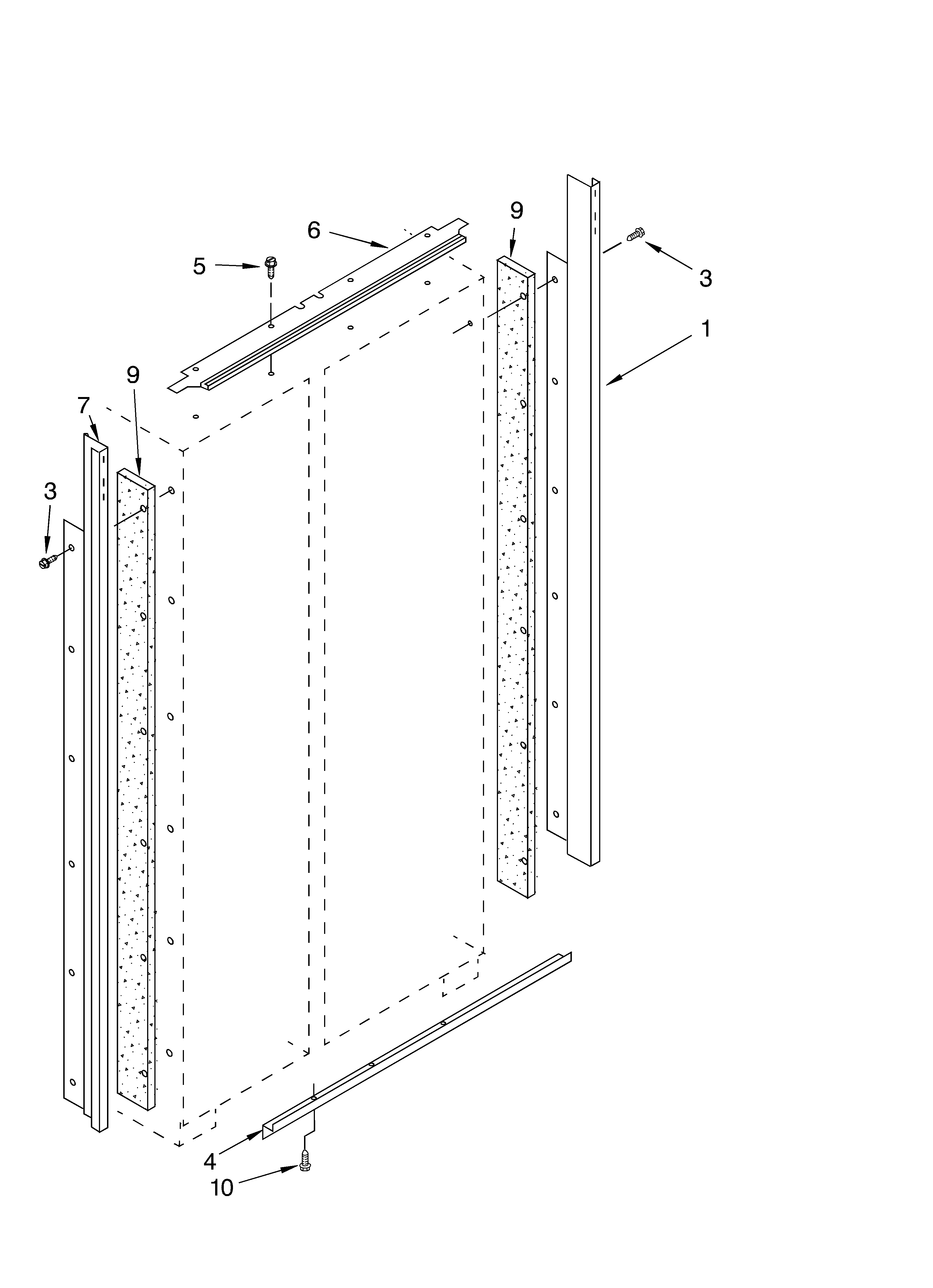 KitchenAid KSSS42FKT02 cabinet trim parts diagram