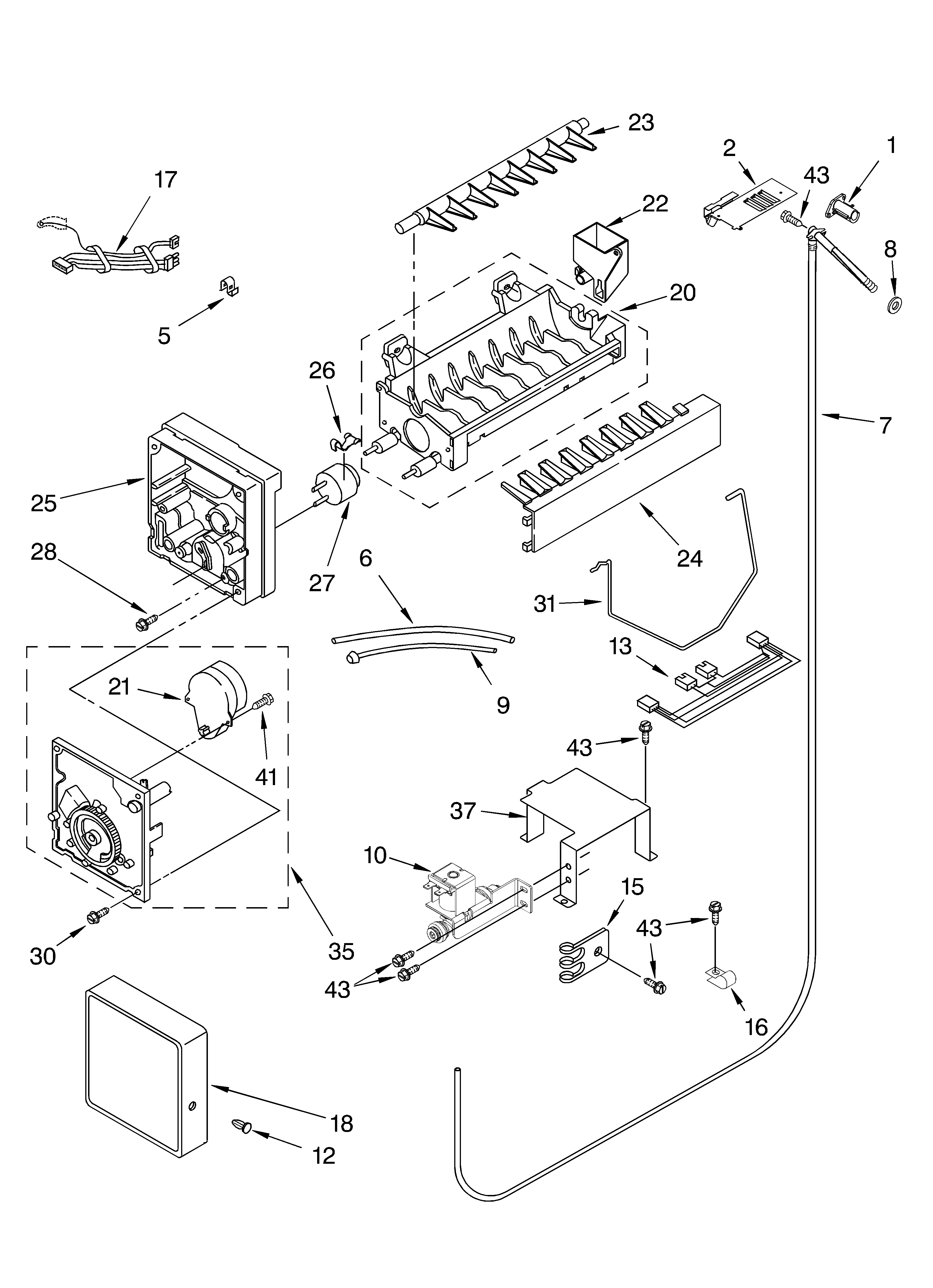 KitchenAid KSSS42FKT02 icemaker parts diagram