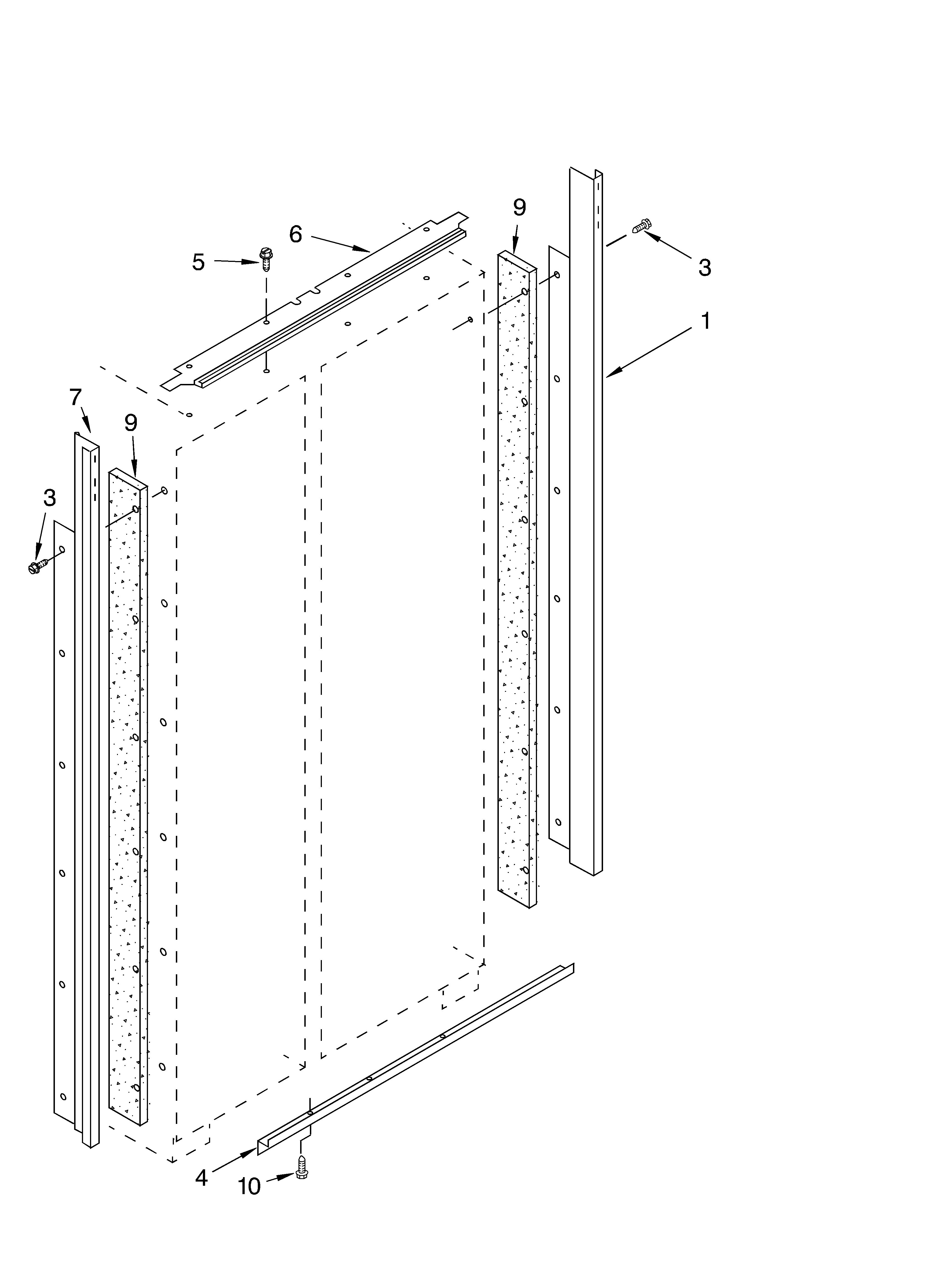 KitchenAid KSSS42QKB02 cabinet trim parts diagram