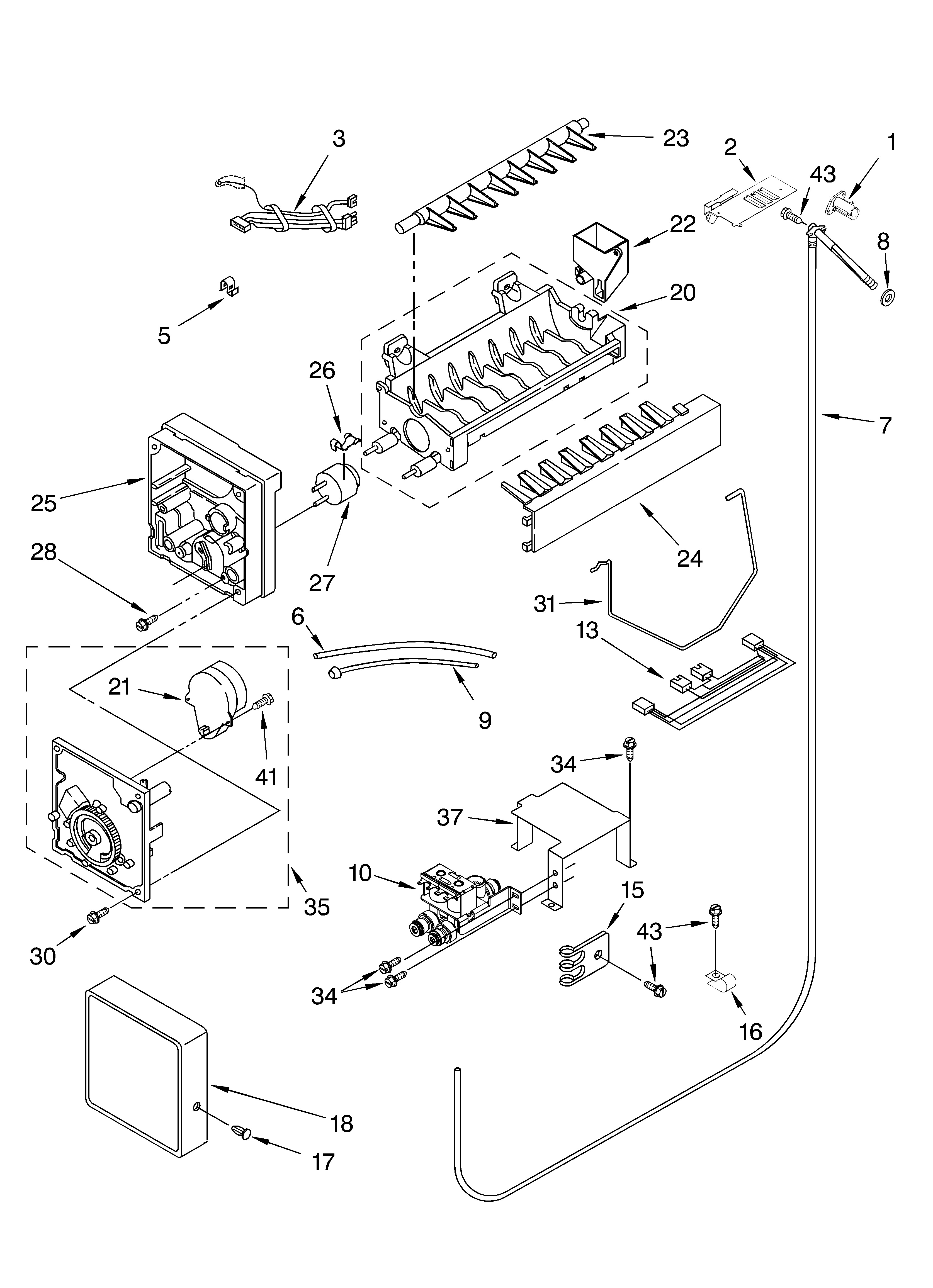 KitchenAid KSSS42QKB02 icemaker parts diagram