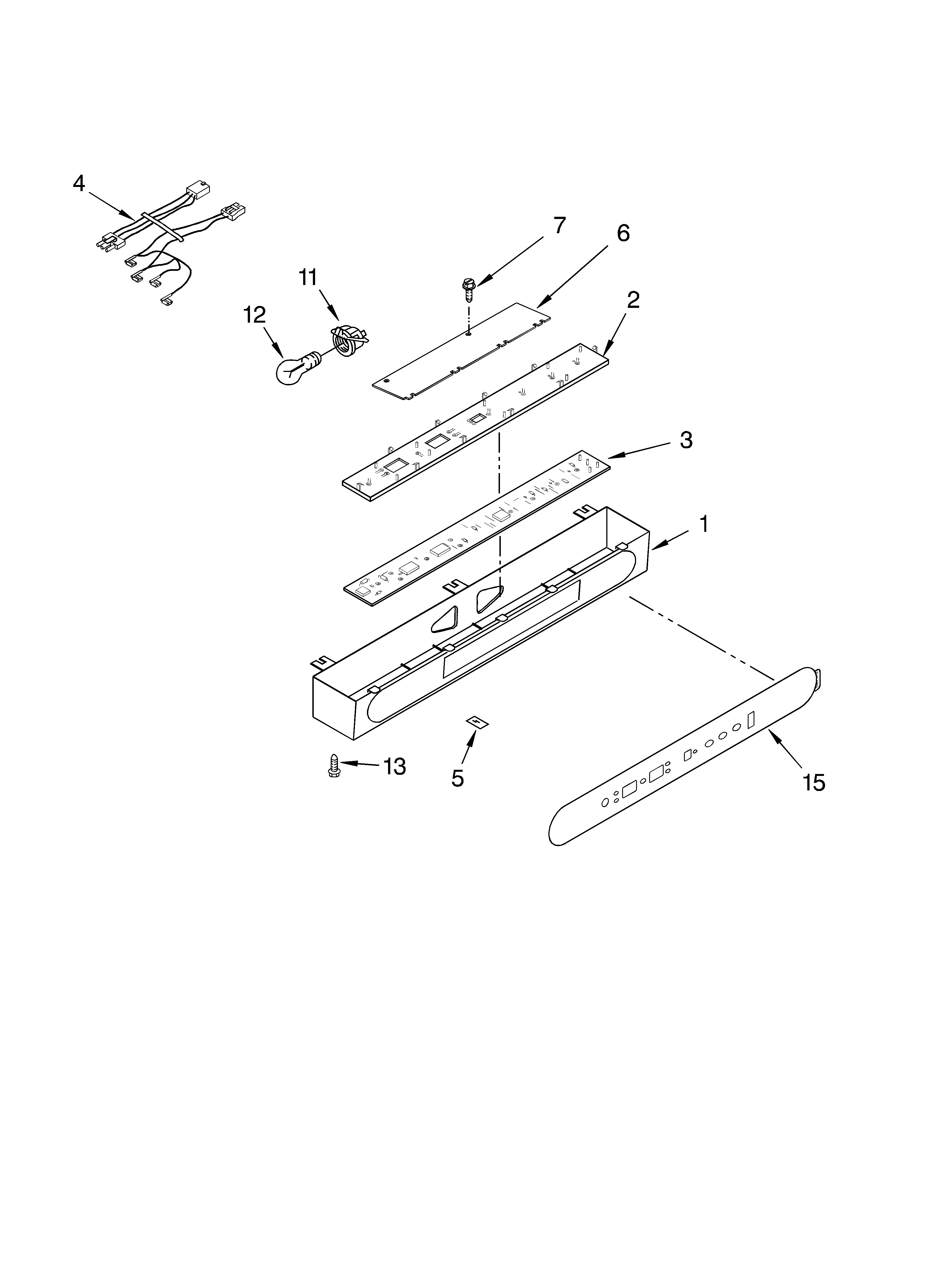 KitchenAid KSSS48FKX02 control panel parts diagram