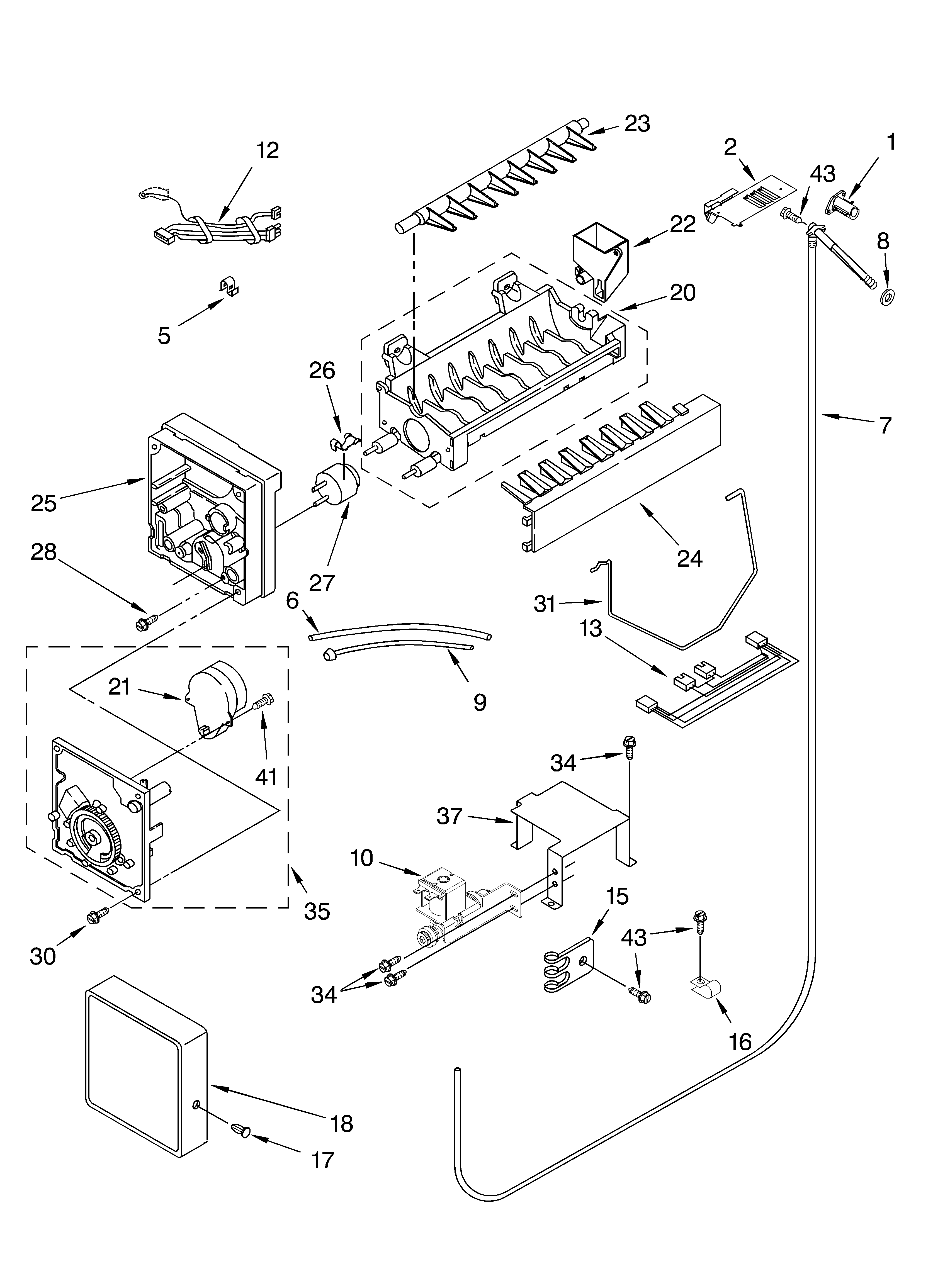 KitchenAid KSSS48FKX02 icemaker parts diagram