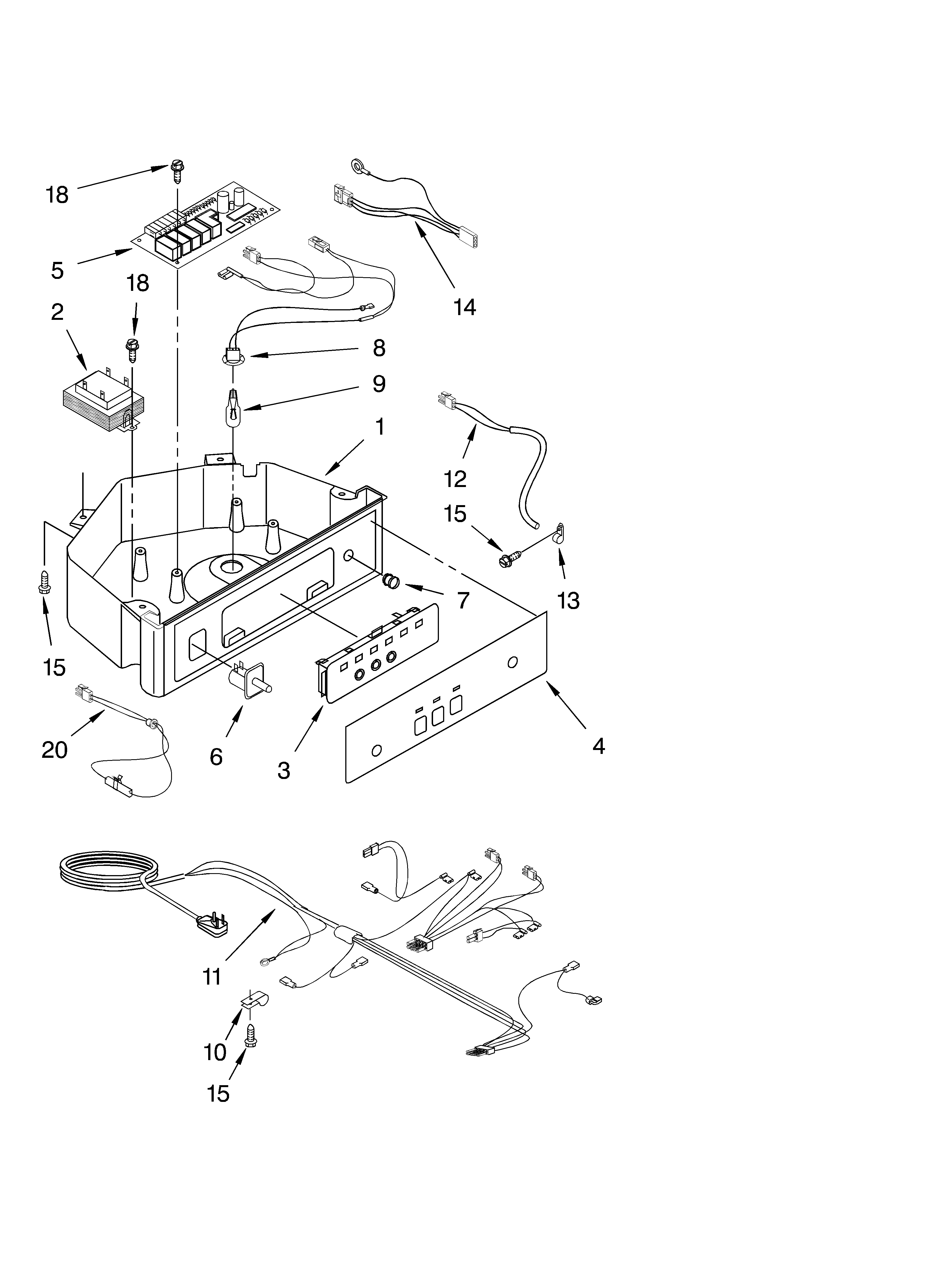 KitchenAid KUIS15NRHS4 control panel parts diagram