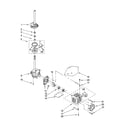 Whirlpool 7MLBR7333MT2 brake, clutch, gearcase, motor and pump parts diagram