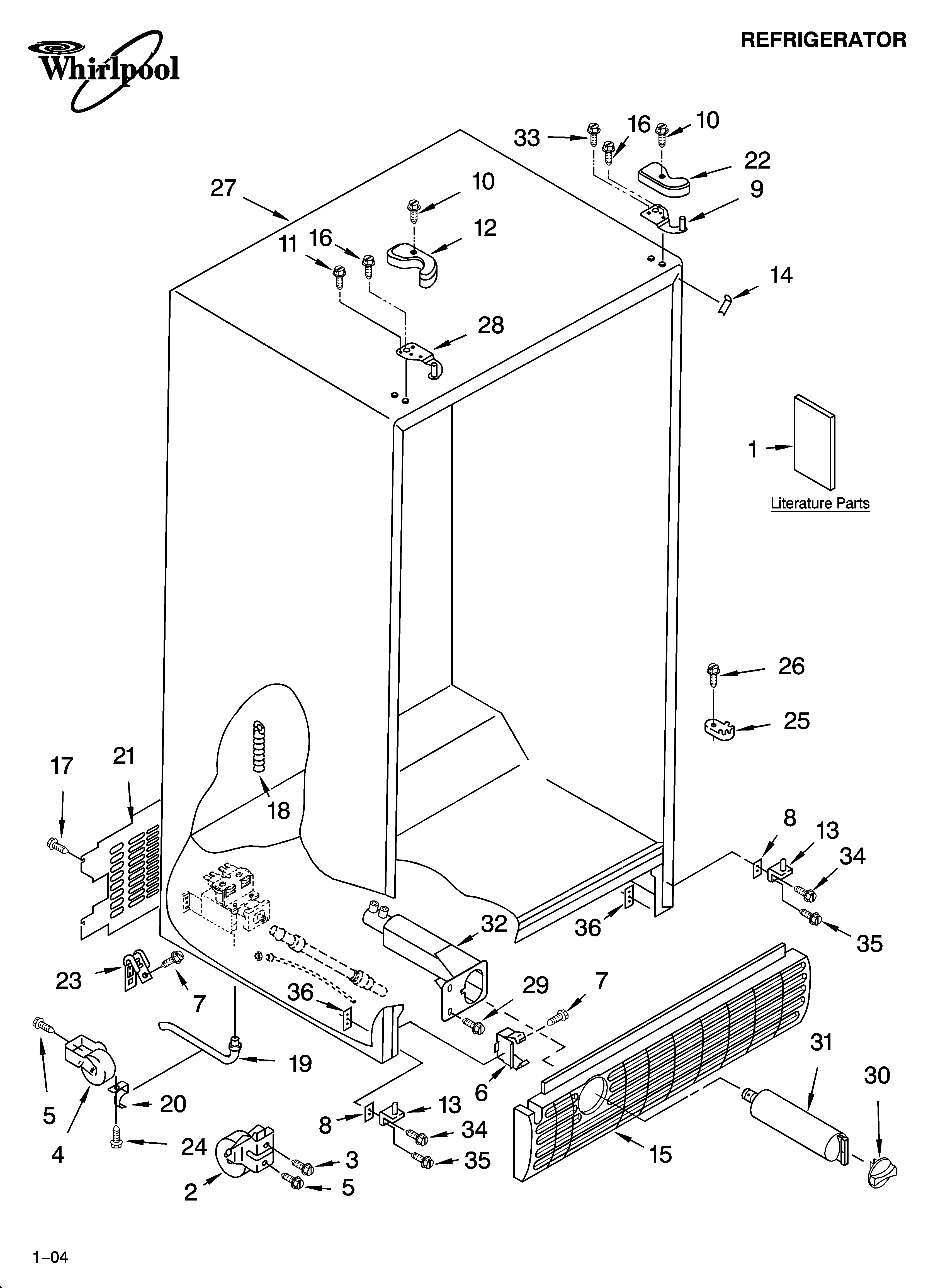 Whirlpool ED2NHGXMQ10 cabinet parts diagram