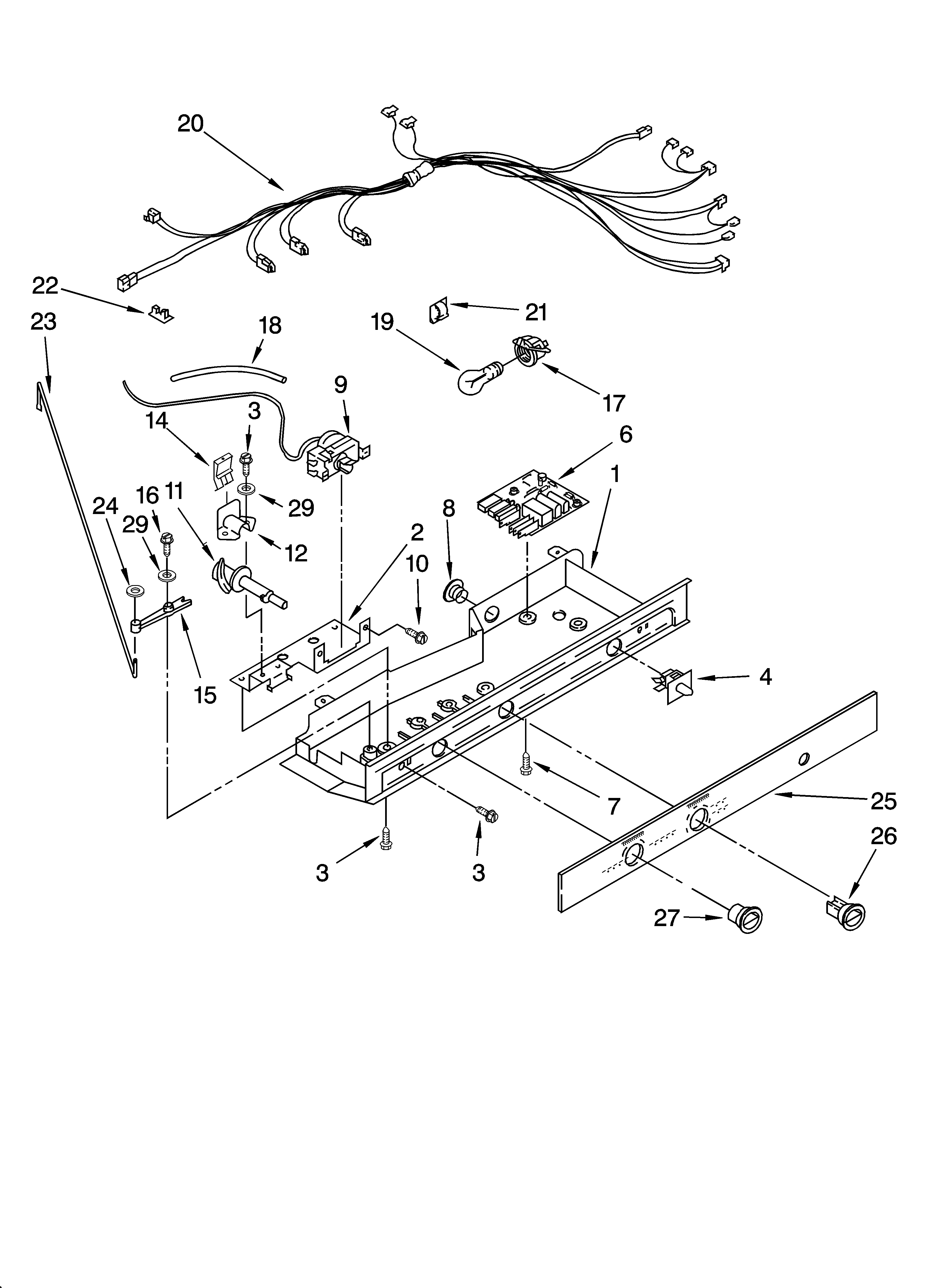 Whirlpool ED2NHGXMQ10 control parts diagram