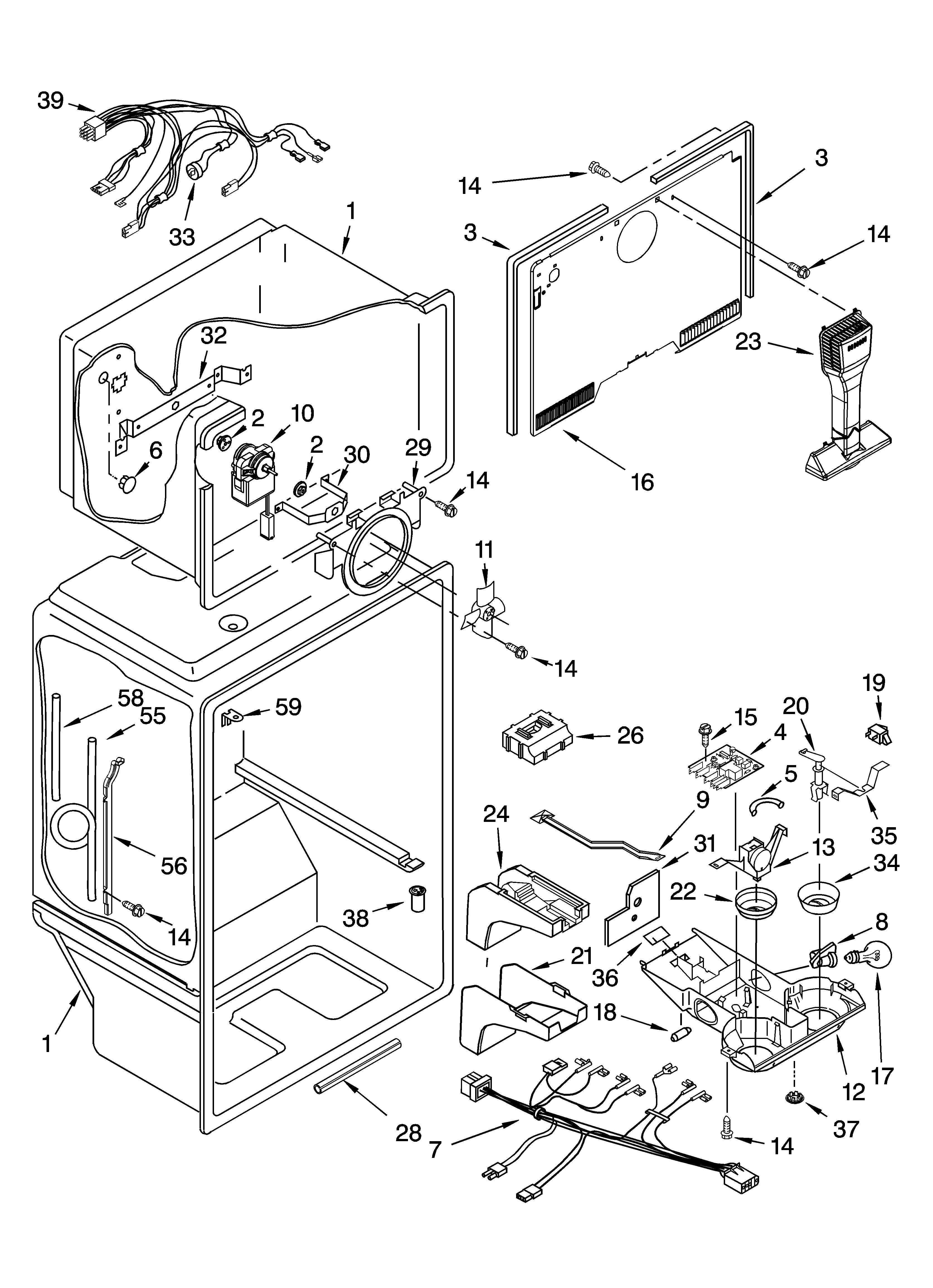 Whirlpool ET1FHTXMQ01 liner parts diagram