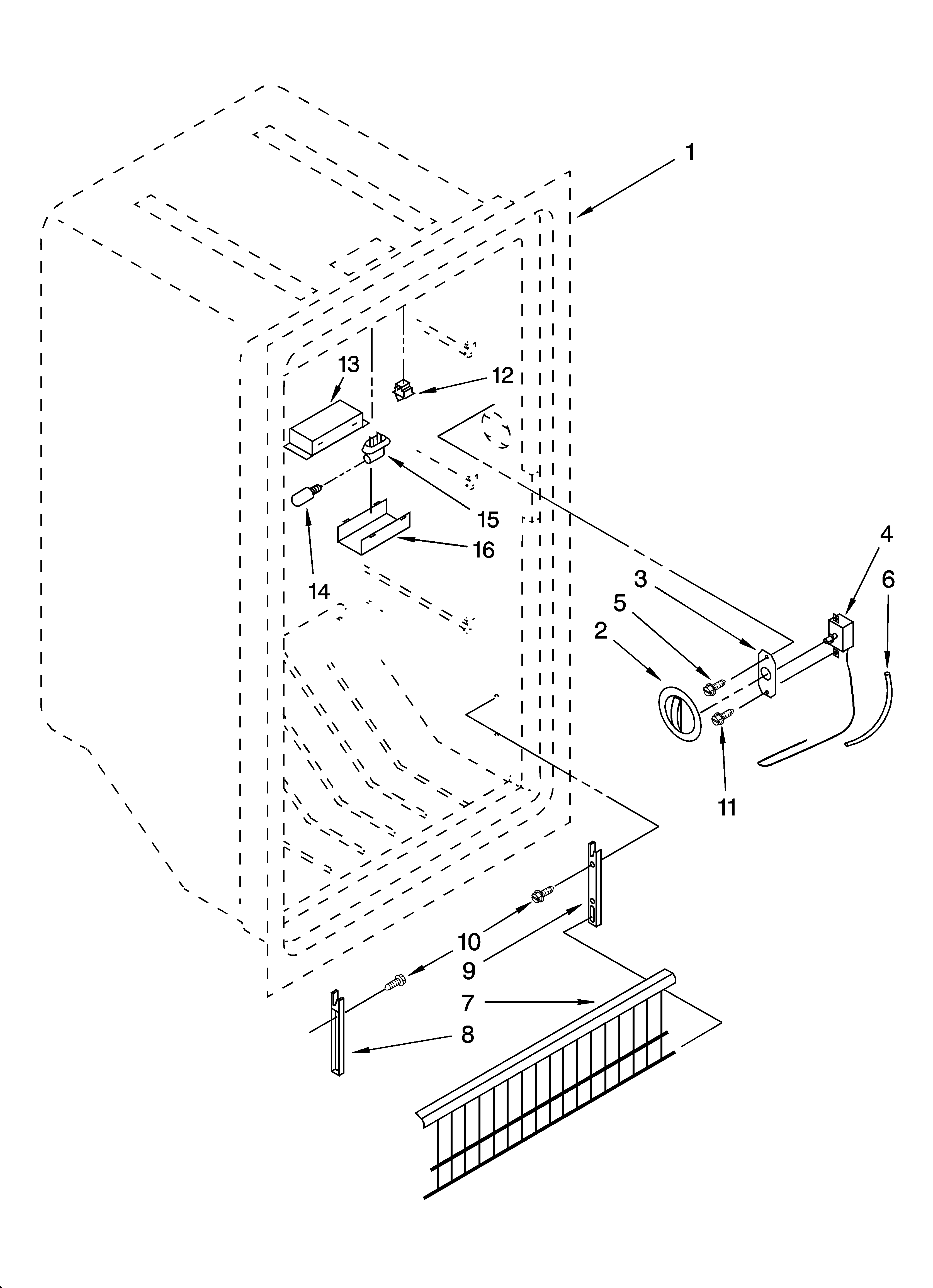 Whirlpool EV120FXKQ05 liner parts parts not illustrated diagram
