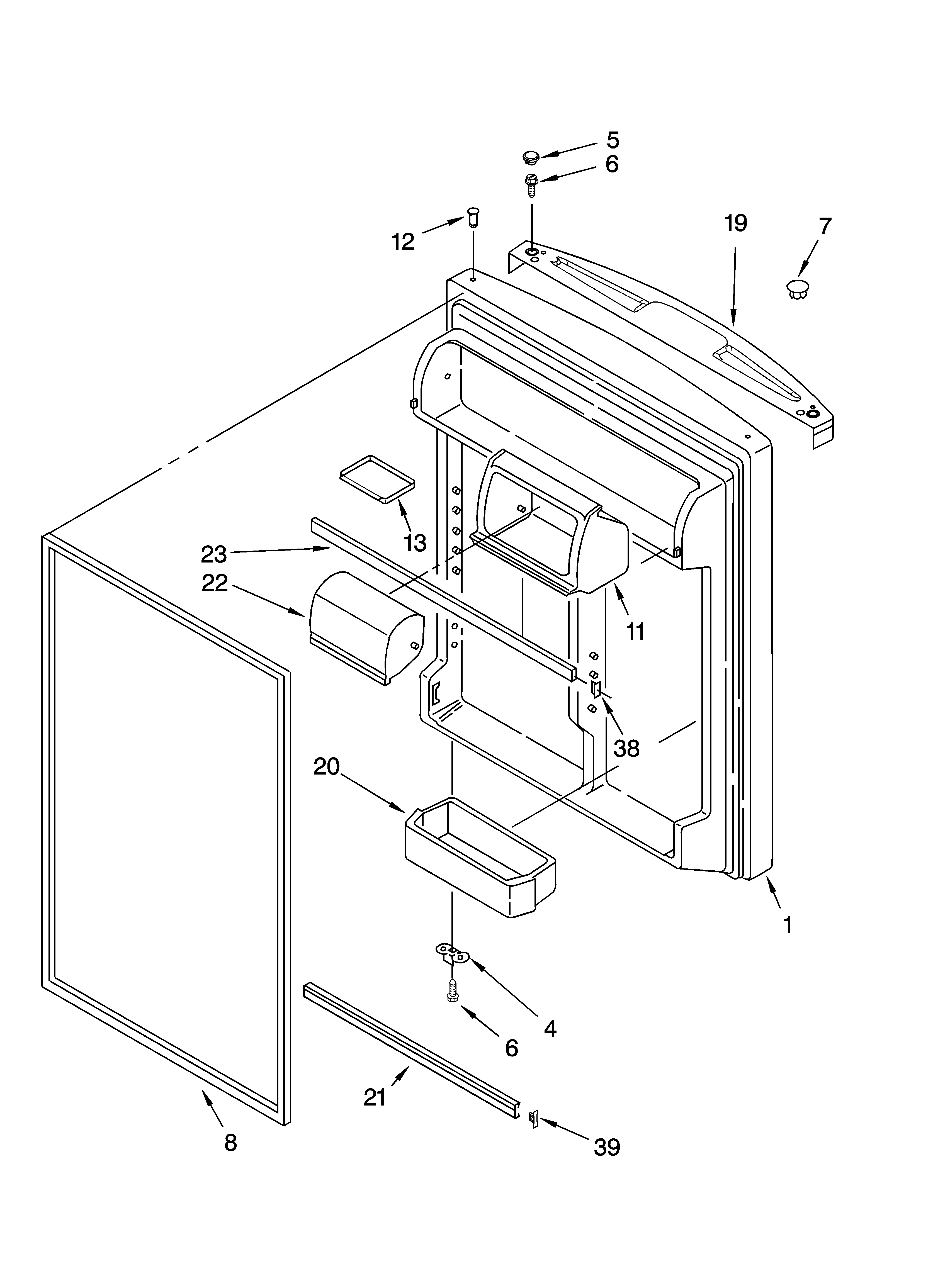 Whirlpool GR2SHTXMS01 refrigerator door parts diagram