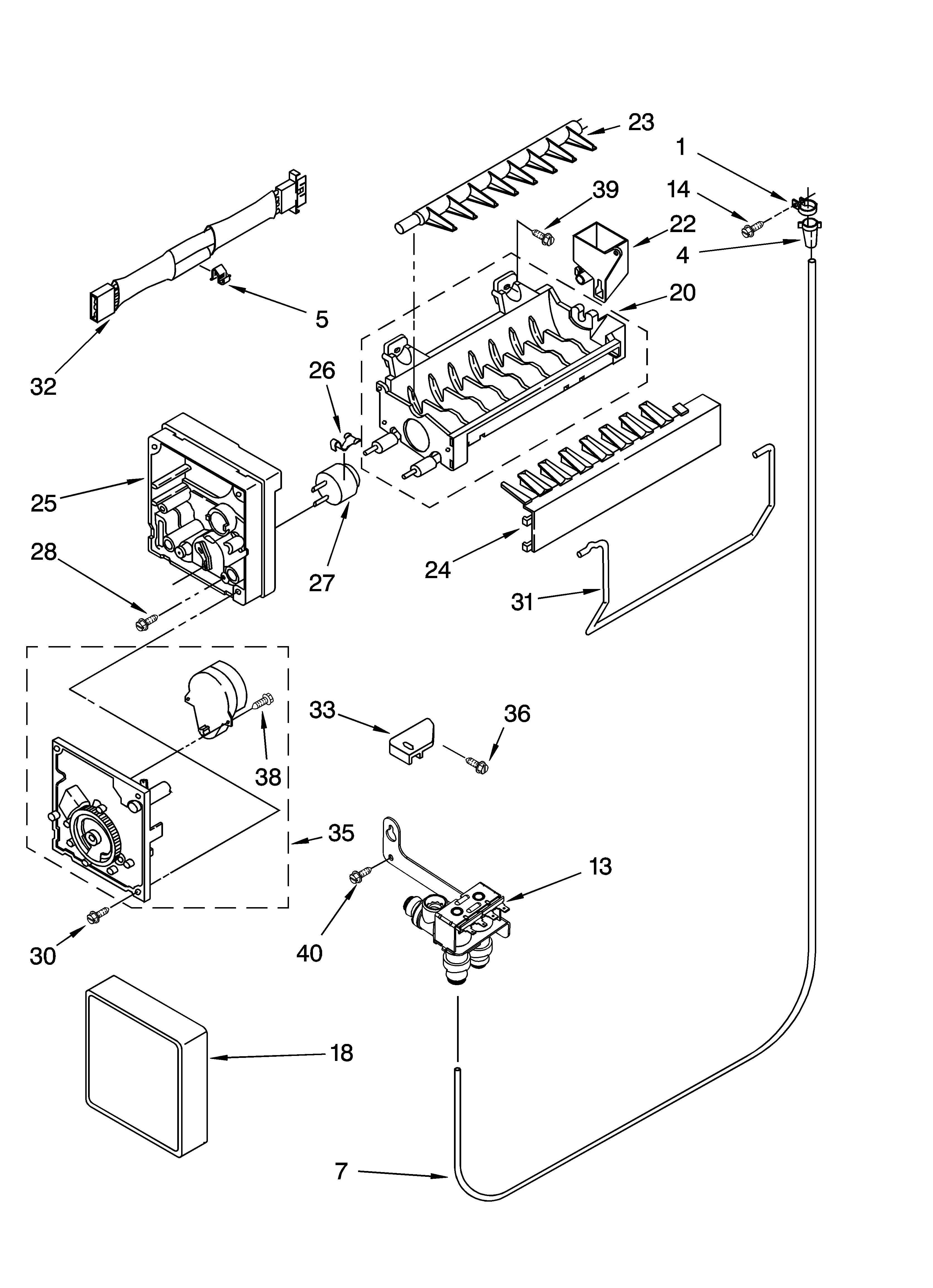 Whirlpool GR2SHTXMS01 icemaker parts diagram